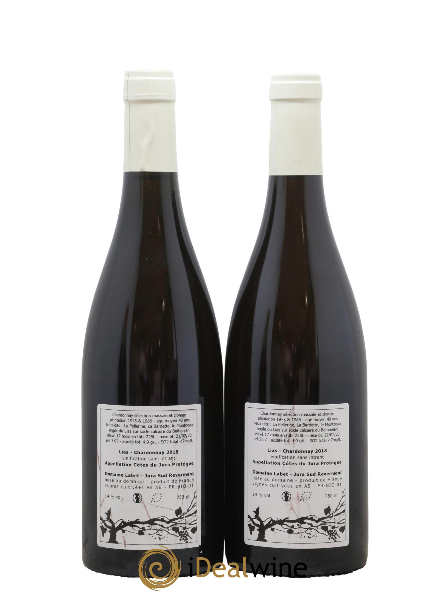 Côtes du Jura Chardonnay Lias Romain - Julien  - Charline Labet 2018 - Lot de 2 bouteilles - 1