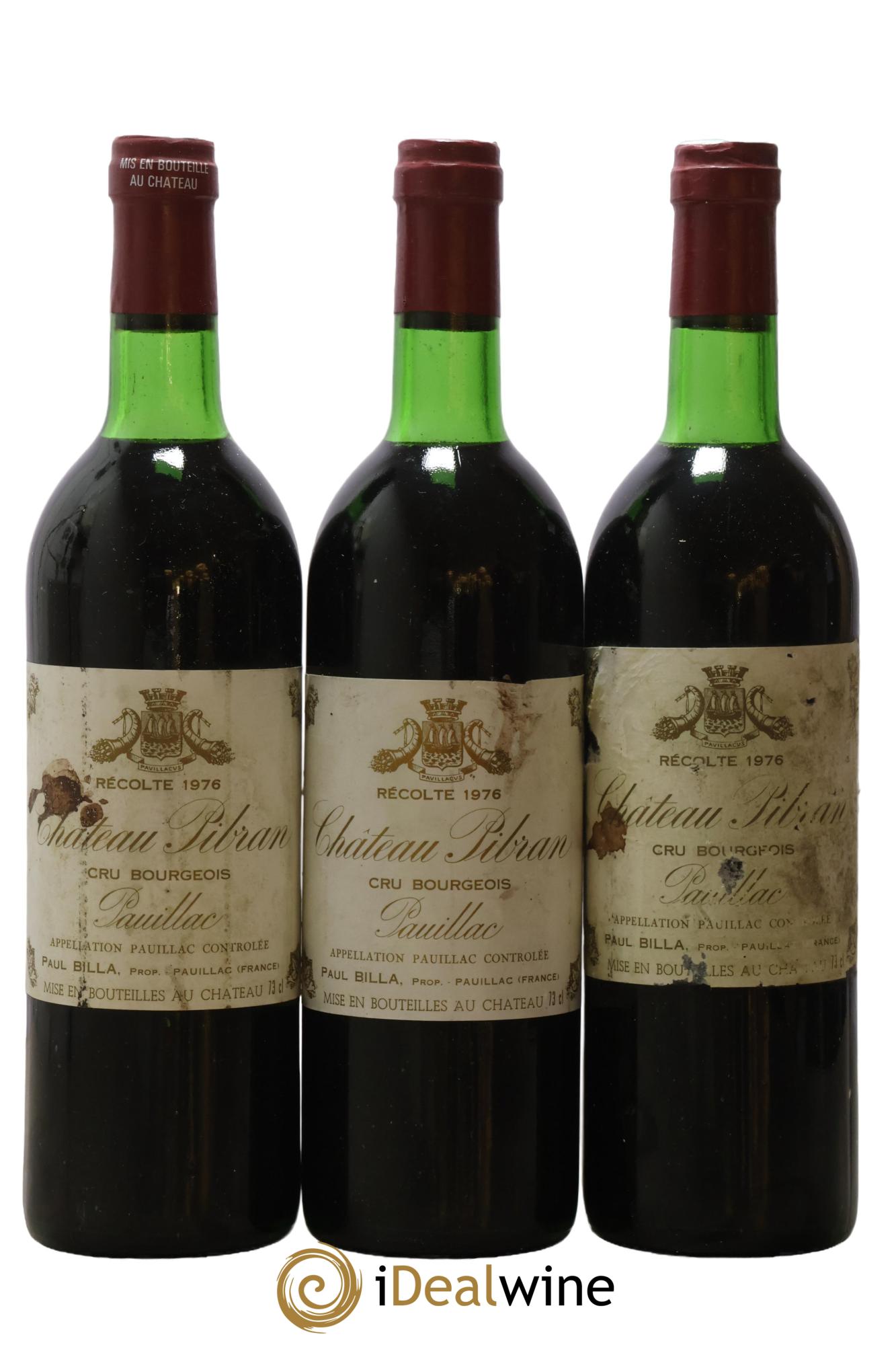Château Pibran 1976 - Lot of 3 bottles - 0