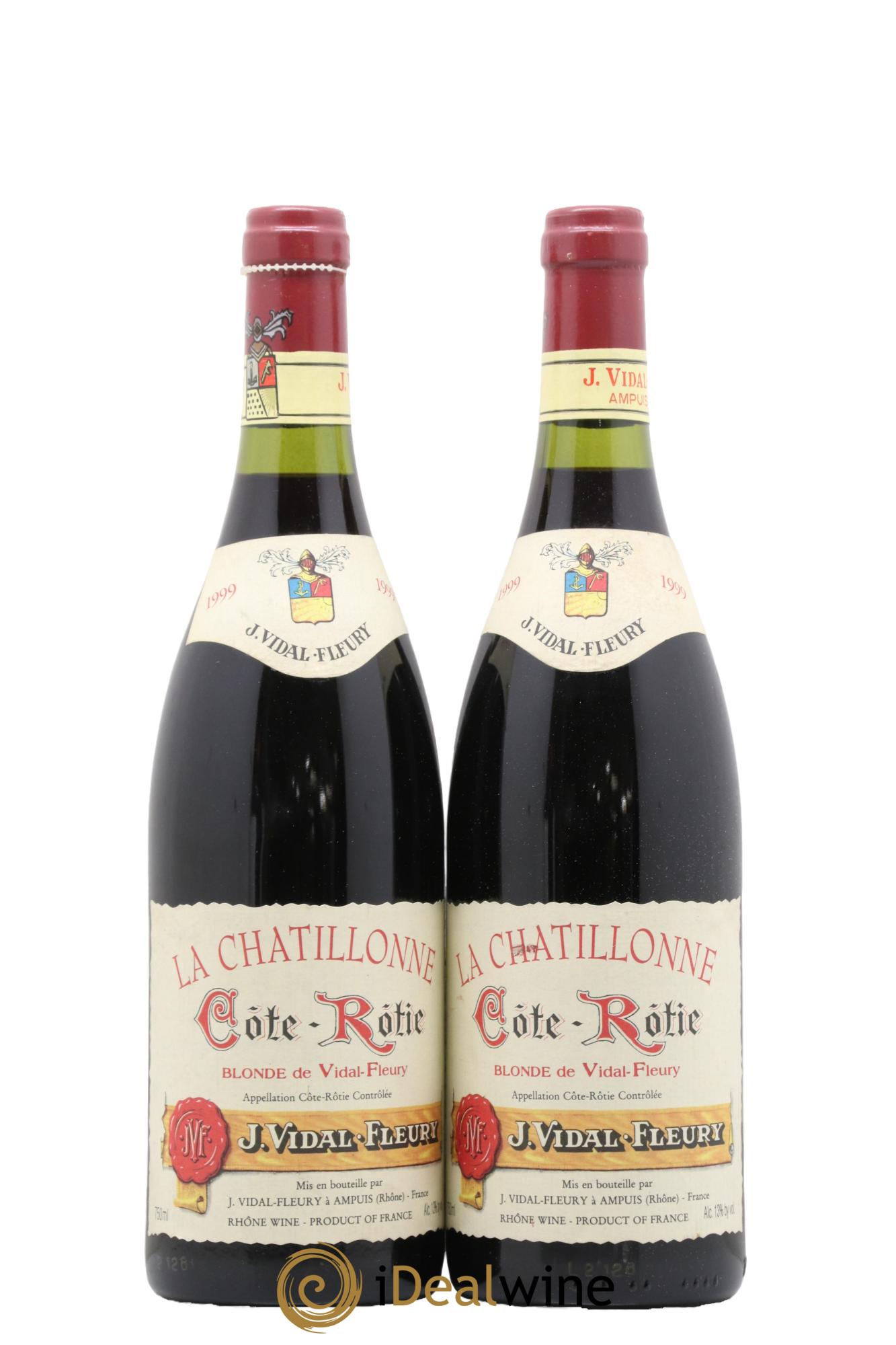 Côte-Rôtie la Chatillonne Côte Blonde Vidal Fleury 1999 - Lot de 2 bouteilles - 0