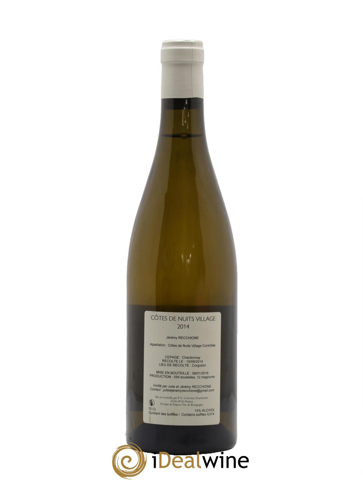 Côte de Nuits-Villages Domaine Jérémy Recchione 2014 - Lot de 1 bouteille - 1