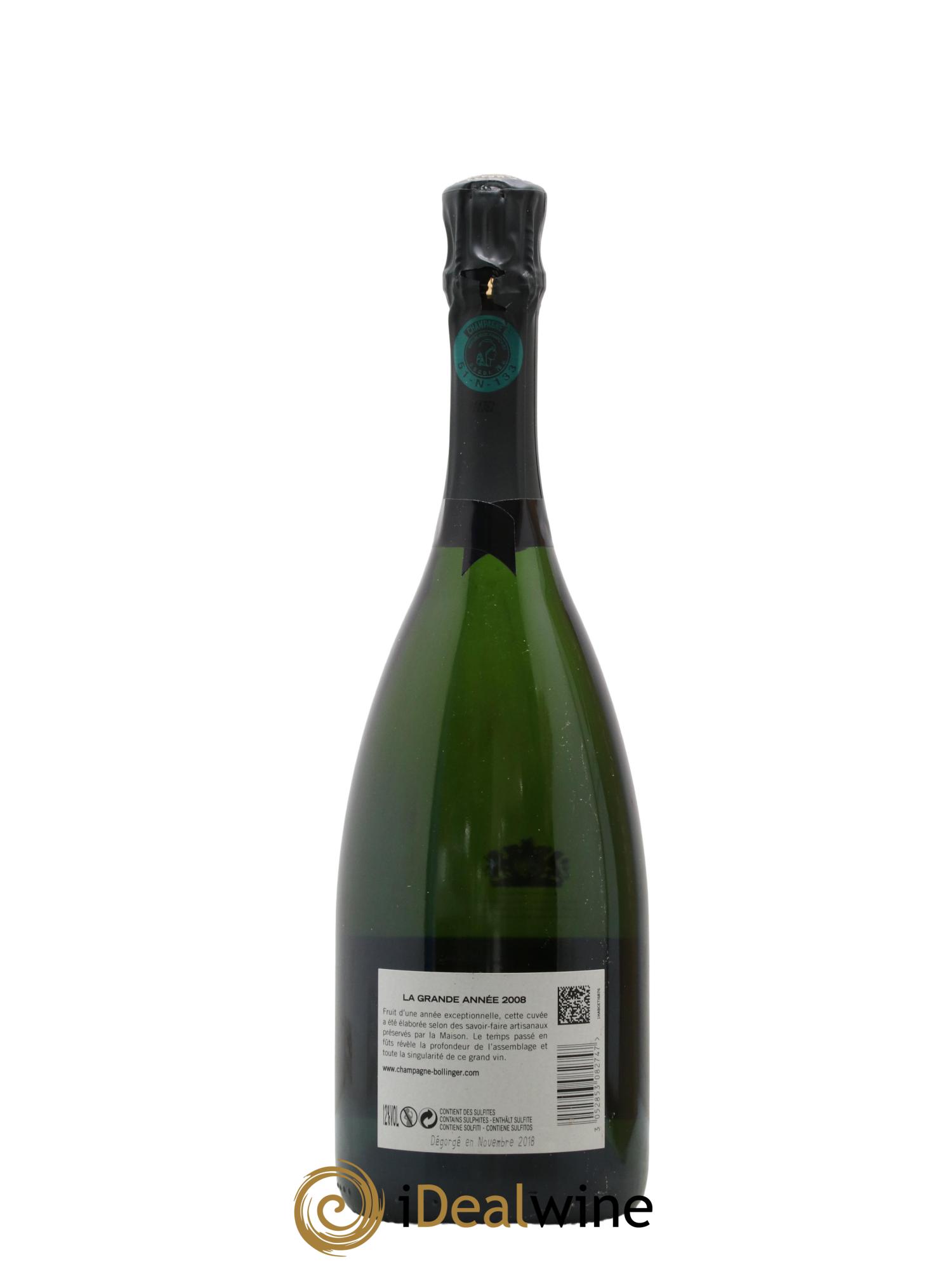 La Grande Année Brut Bollinger 2008 - Lot de 1 bouteille - 2