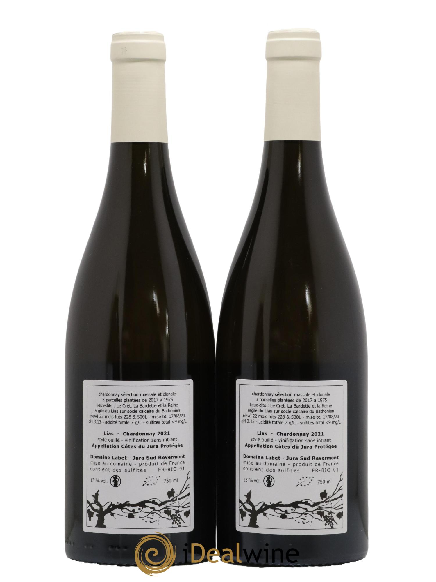 Côtes du Jura Chardonnay Lias Romain - Julien - Charline Labet 2021 - Lot de 2 bouteilles - 1