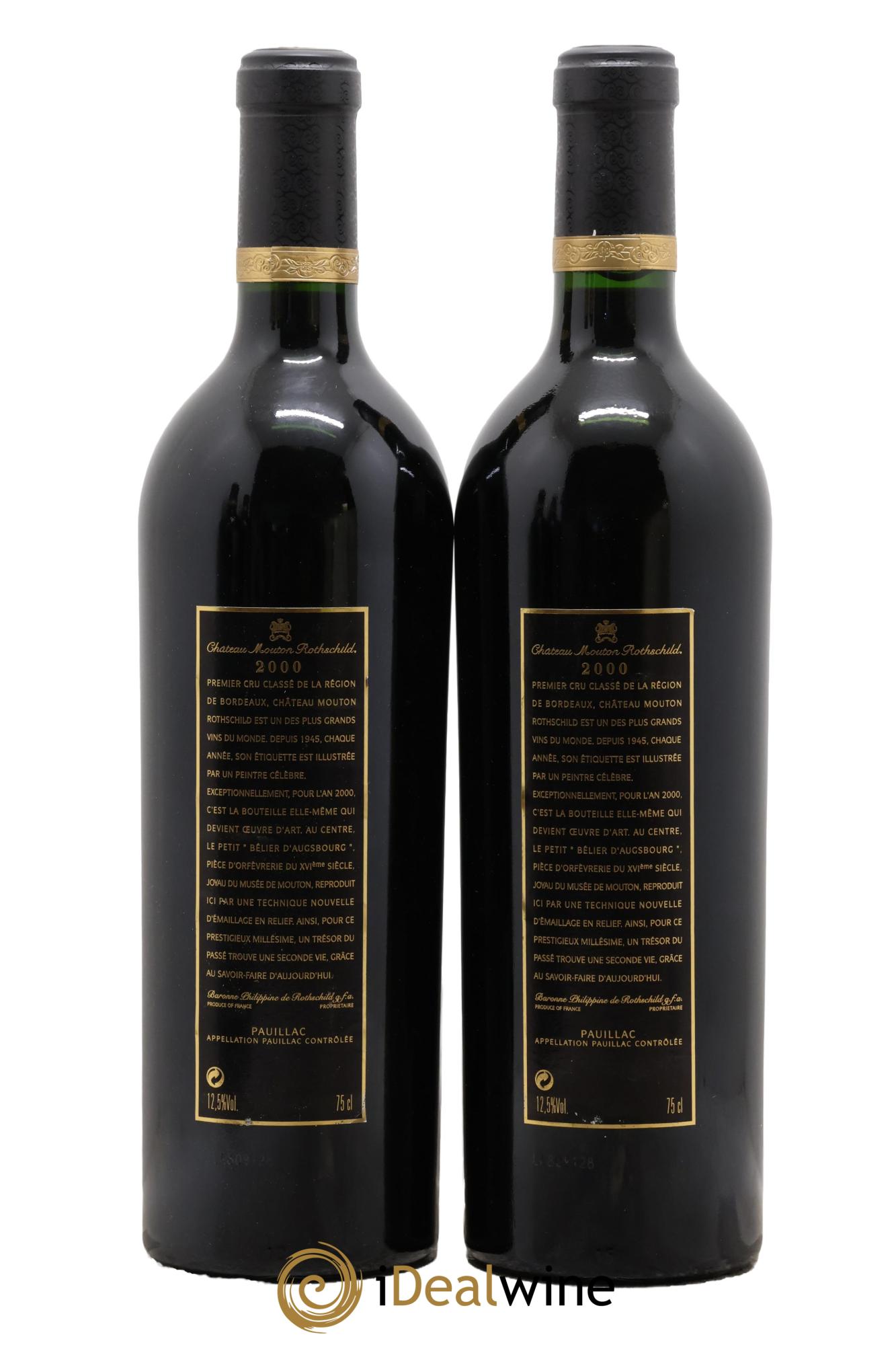 Château Mouton Rothschild 1er Grand Cru Classé 2000 - Lot de 2 bouteilles - 1