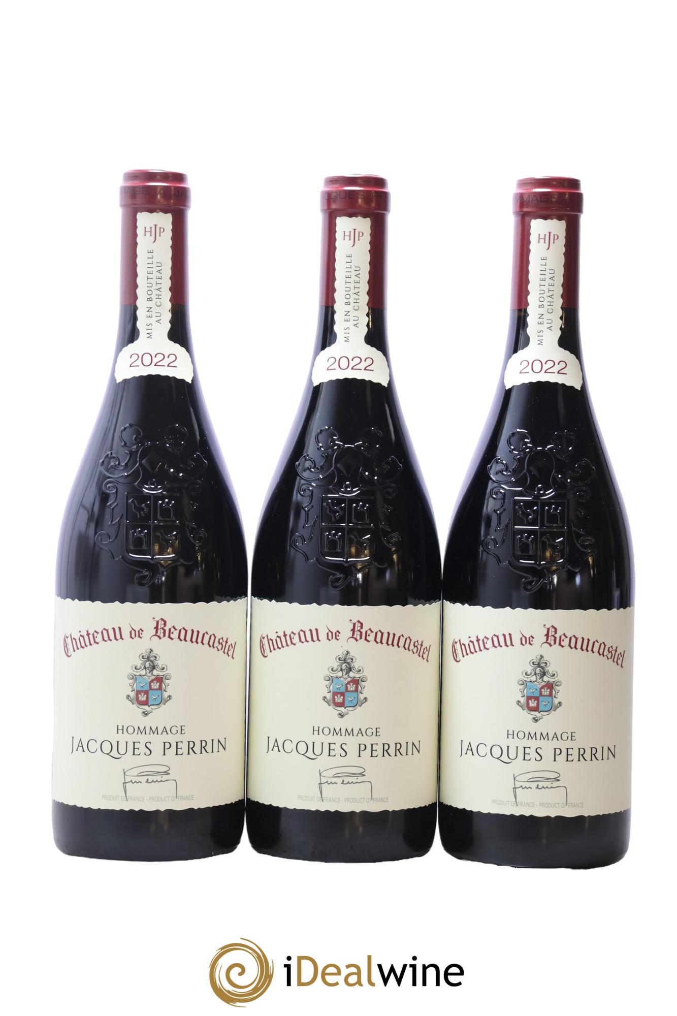 Châteauneuf-du-Pape Château de Beaucastel Hommage à Jacques Perrin Famille Perrin 2022 - Lot de 3 bouteilles - 0