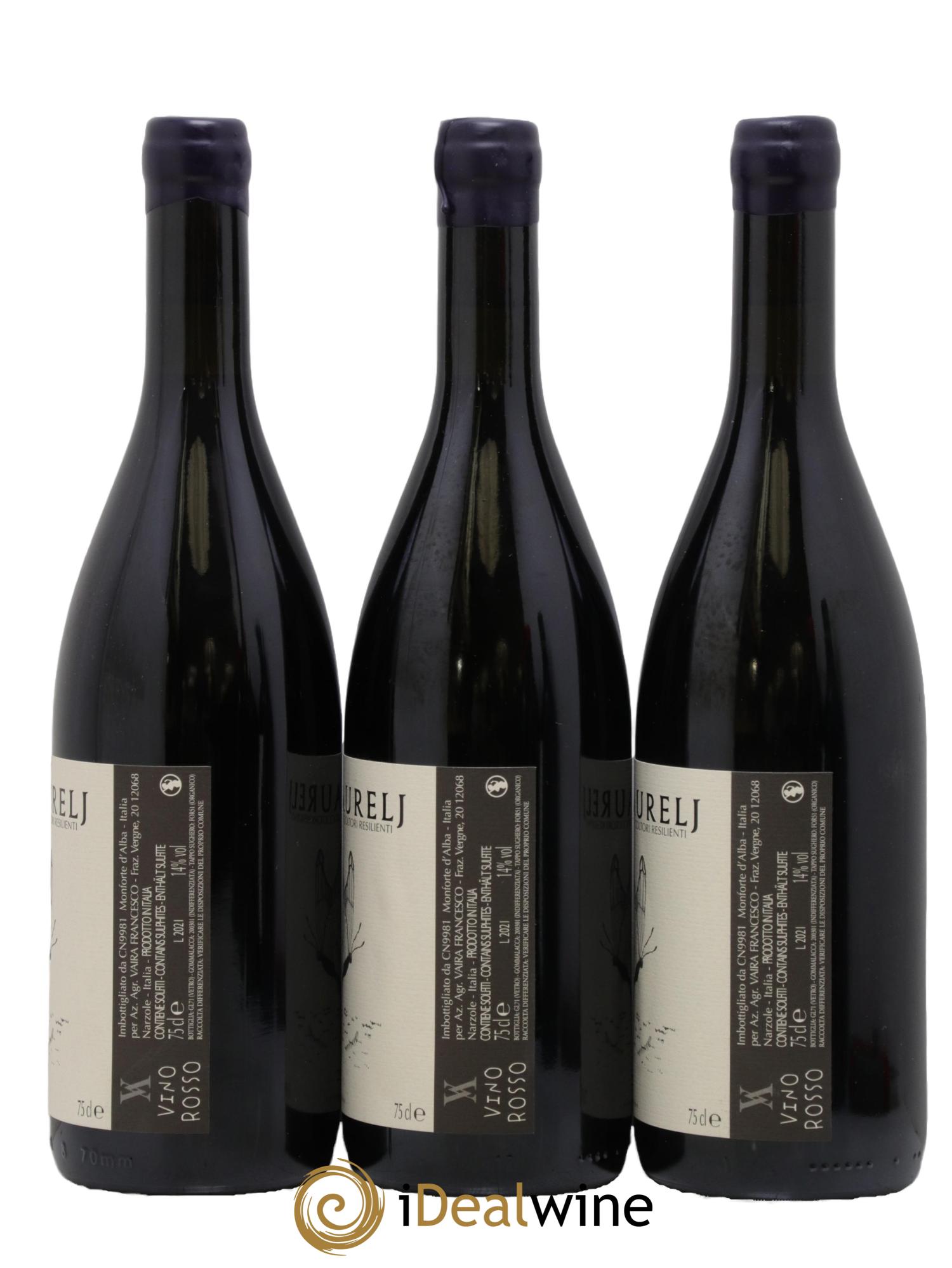 Italie Vino Rosso FZ Free Zone Vaira Aurelj 2021 - Posten von 3 Flaschen - 1