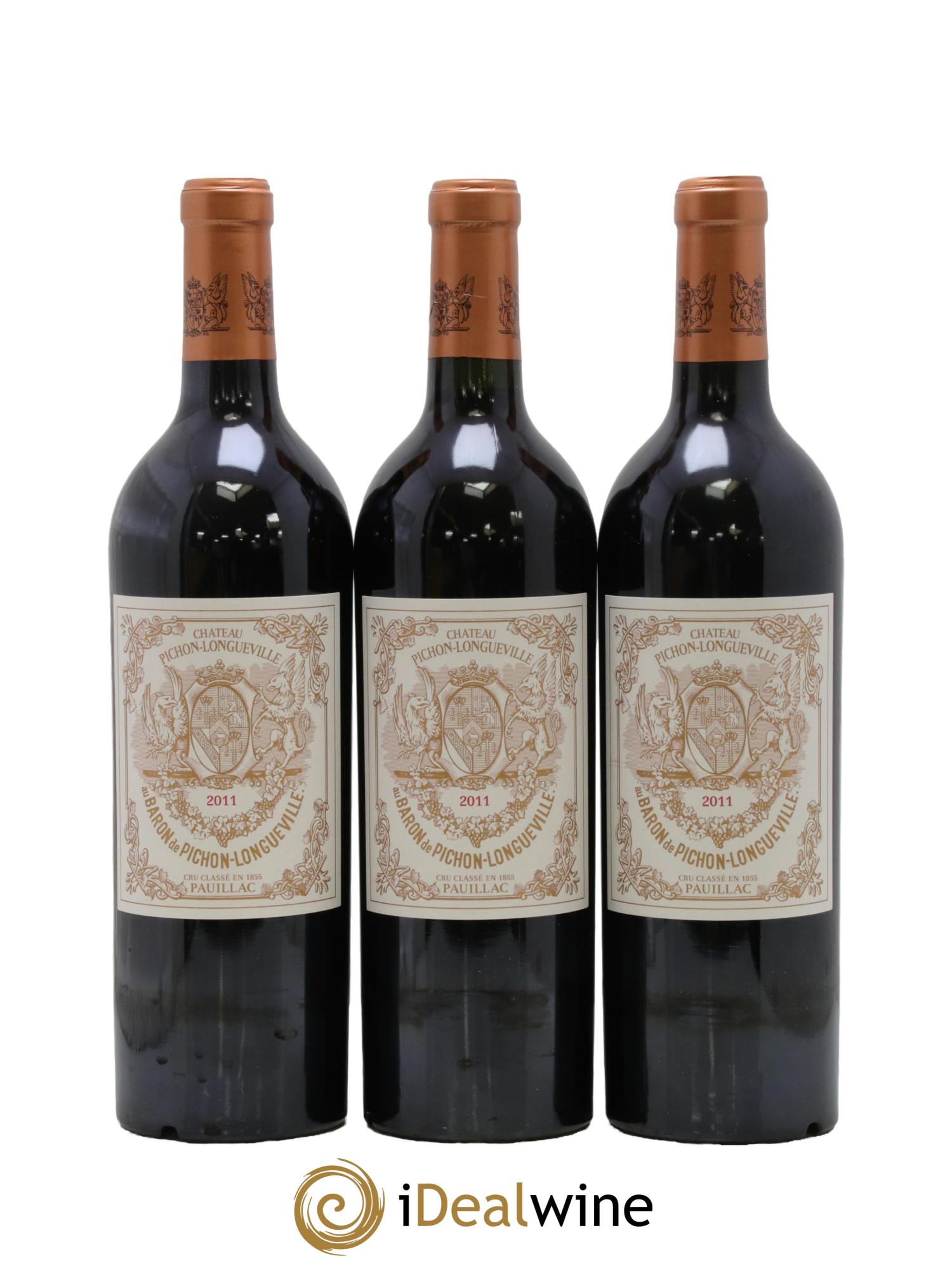Pichon Longueville Baron 2ème Grand Cru Classé 2011 - Lot of 3 bottles - 0