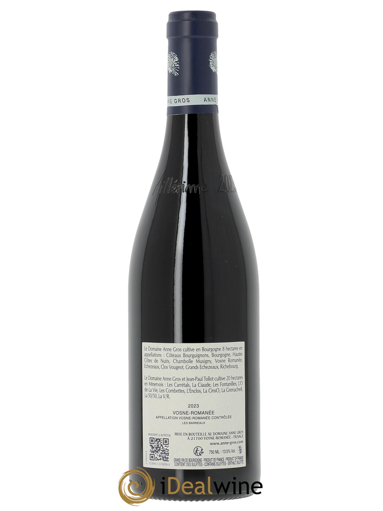 Vosne-Romanée Les Barreaux Anne Gros  2023 - Lotto di 1 bottiglia - 1