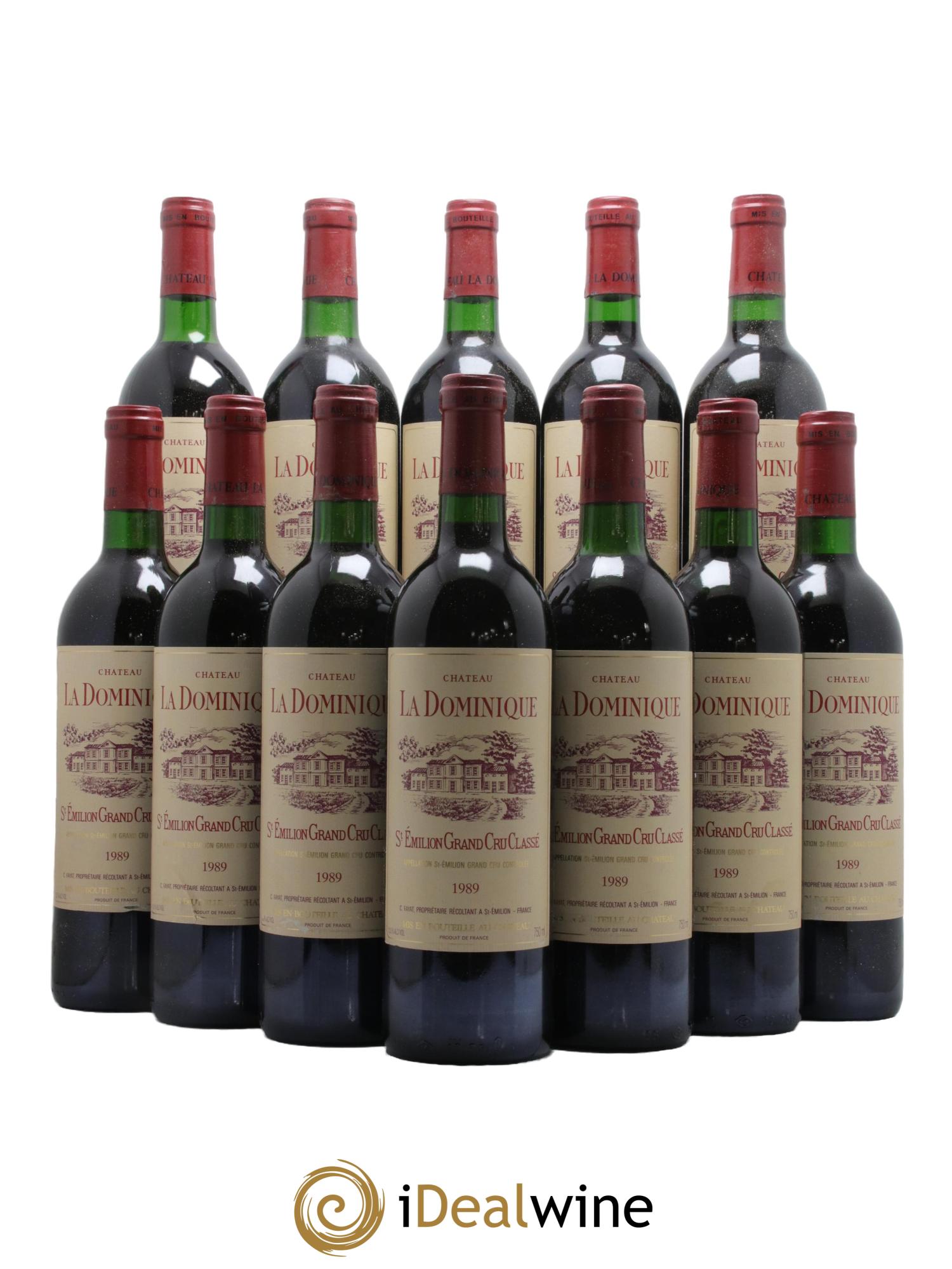 Château la Dominique Grand Cru Classé 1989 - Lot de 12 bouteilles - 0