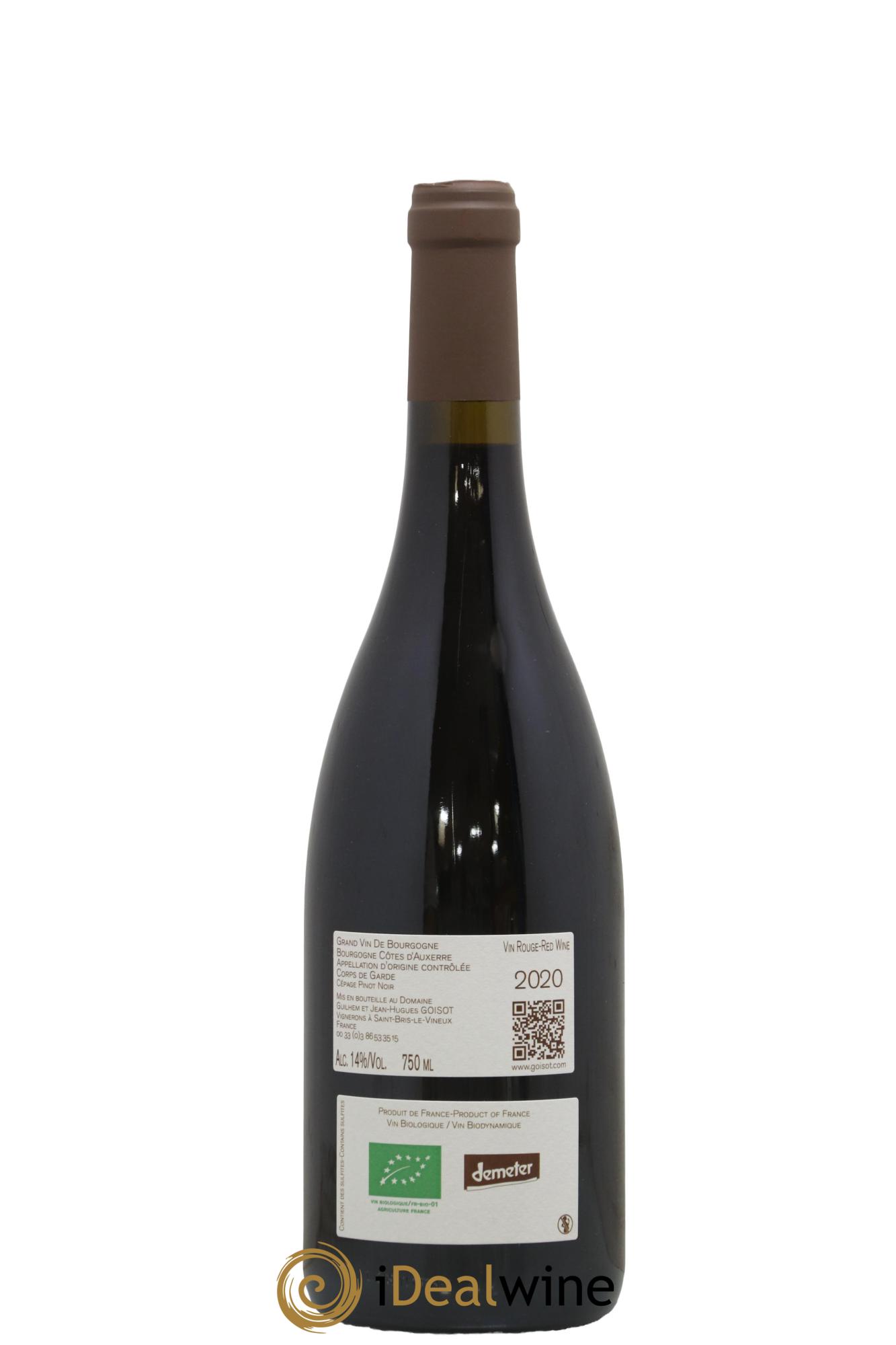 Bourgogne Côtes d'Auxerre Corps de Garde Goisot 2020 - Lot of 1 bottle - 1