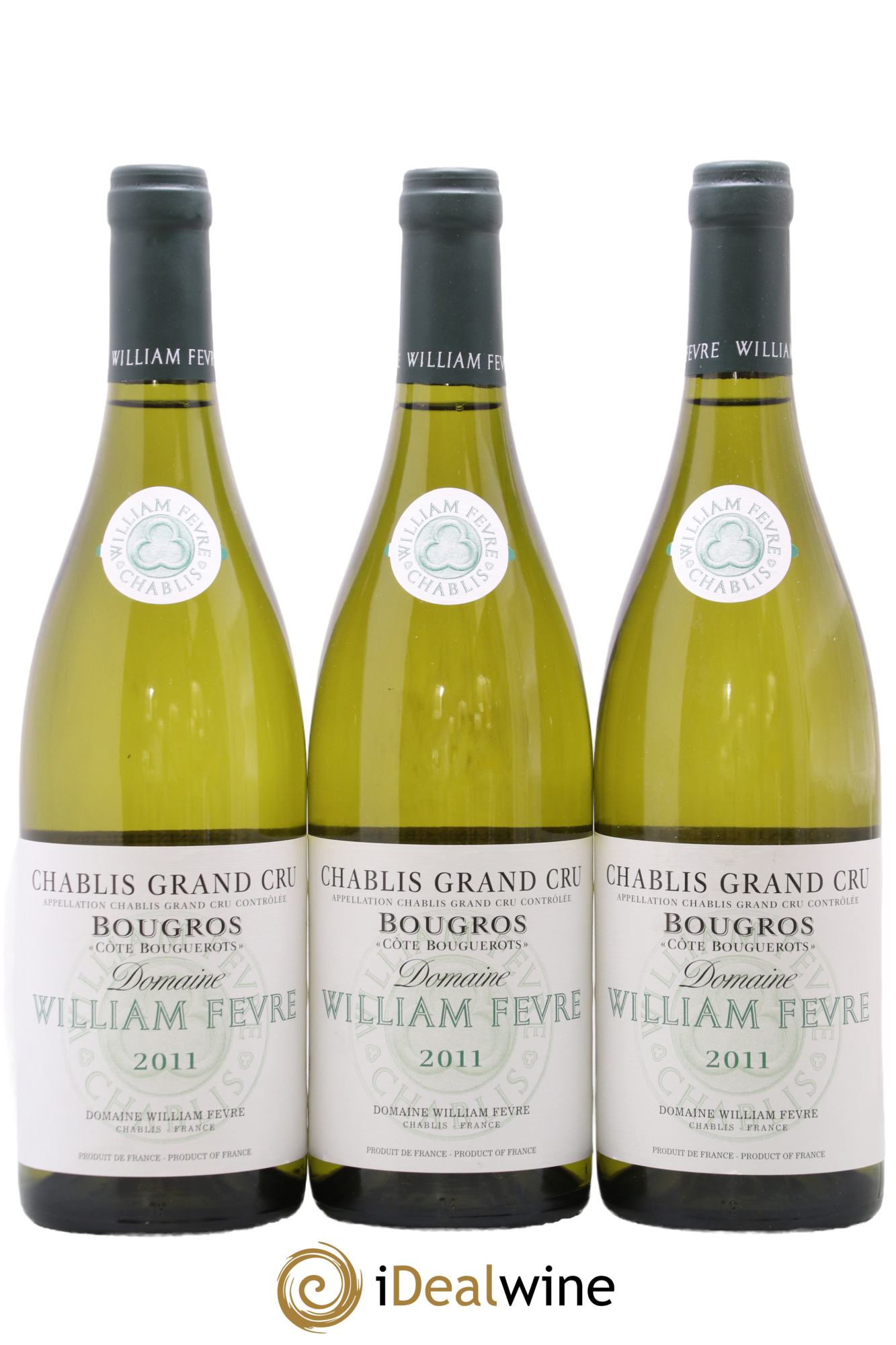 Chablis Grand Cru Bougros Côte Bouguerots William Fèvre 2011 - Lot de 3 bouteilles - 0