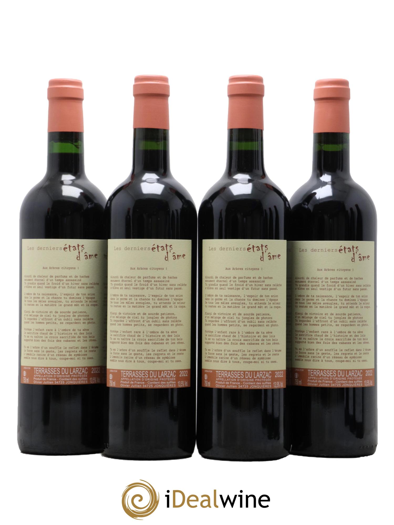 Terrasses du Larzac Mas Jullien Les Etats d'Ame du Mas Jullien Olivier Jullien 2022 - Lot de 4 bouteilles - 0
