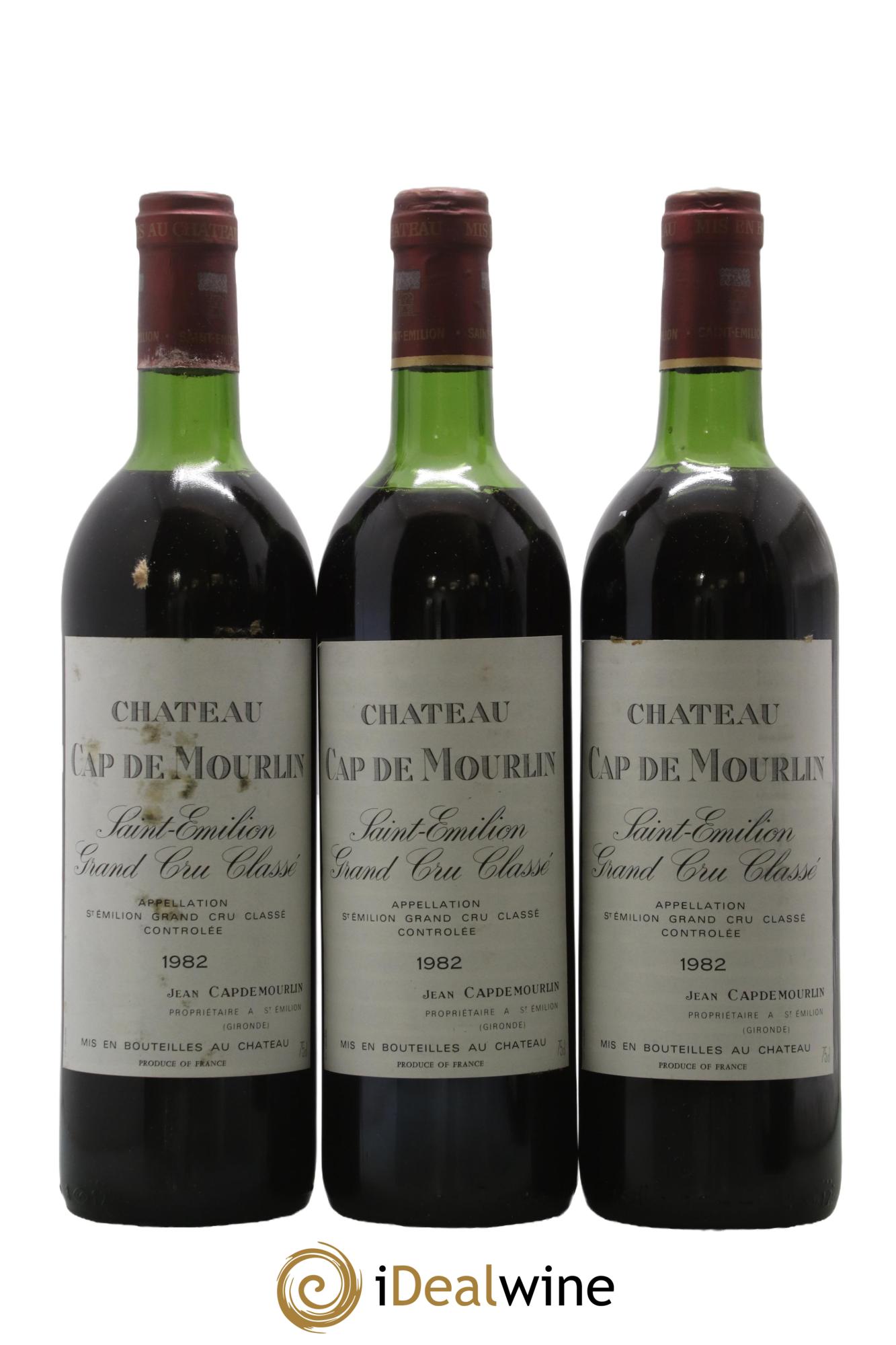 Château Cap de Mourlin Grand Cru Classé 1982 - Lot de 3 bouteilles - 0