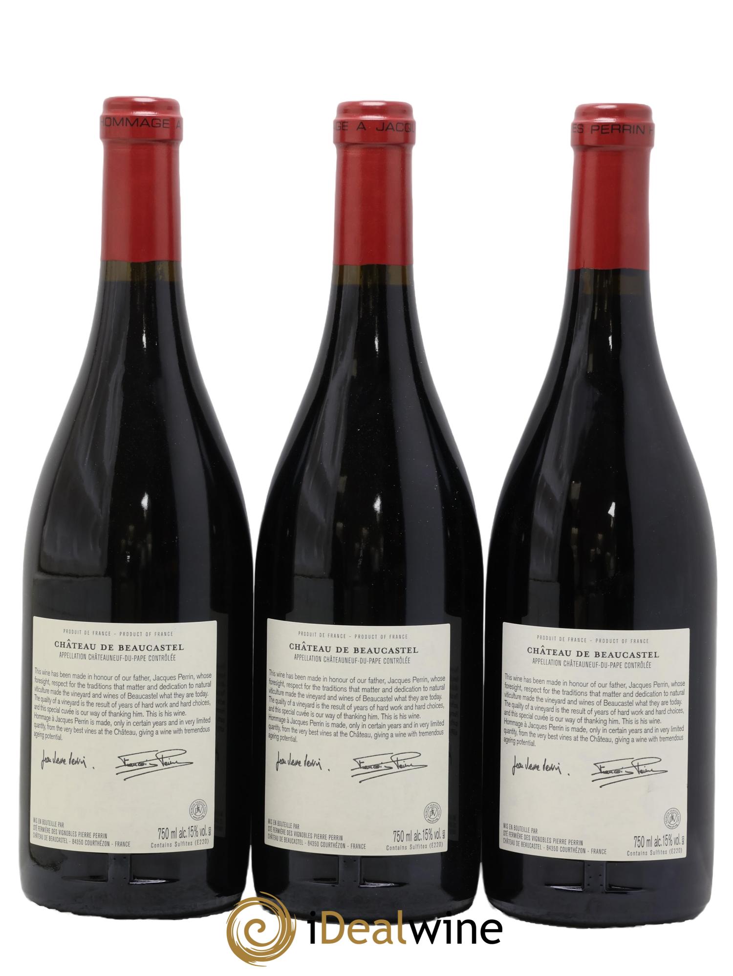 Châteauneuf-du-Pape Château de Beaucastel Hommage à Jacques Perrin Famille Perrin 2011 - Posten von 3 Flaschen - 1