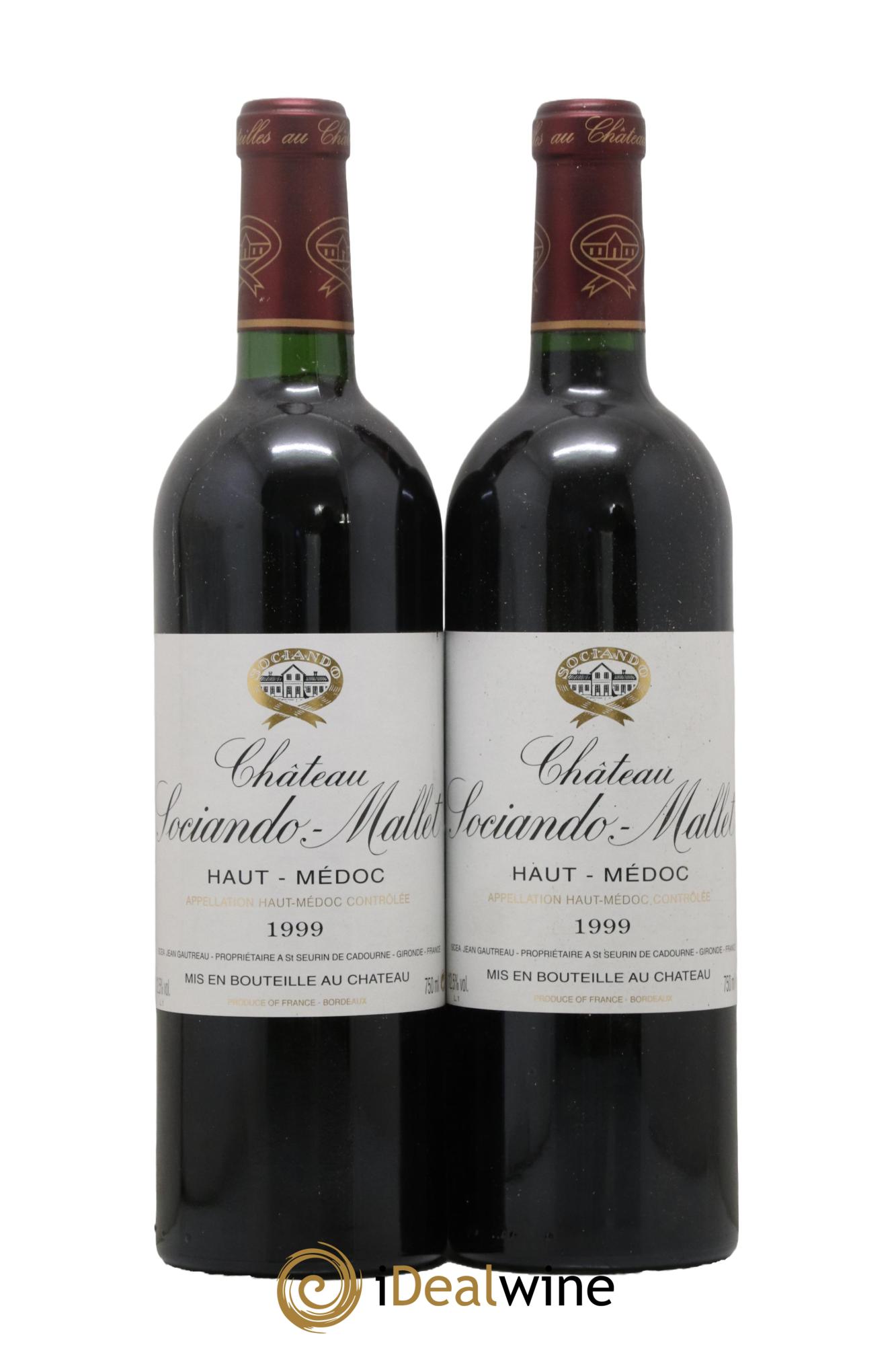 Château Sociando Mallet 1999 - Lot de 2 bouteilles - 0