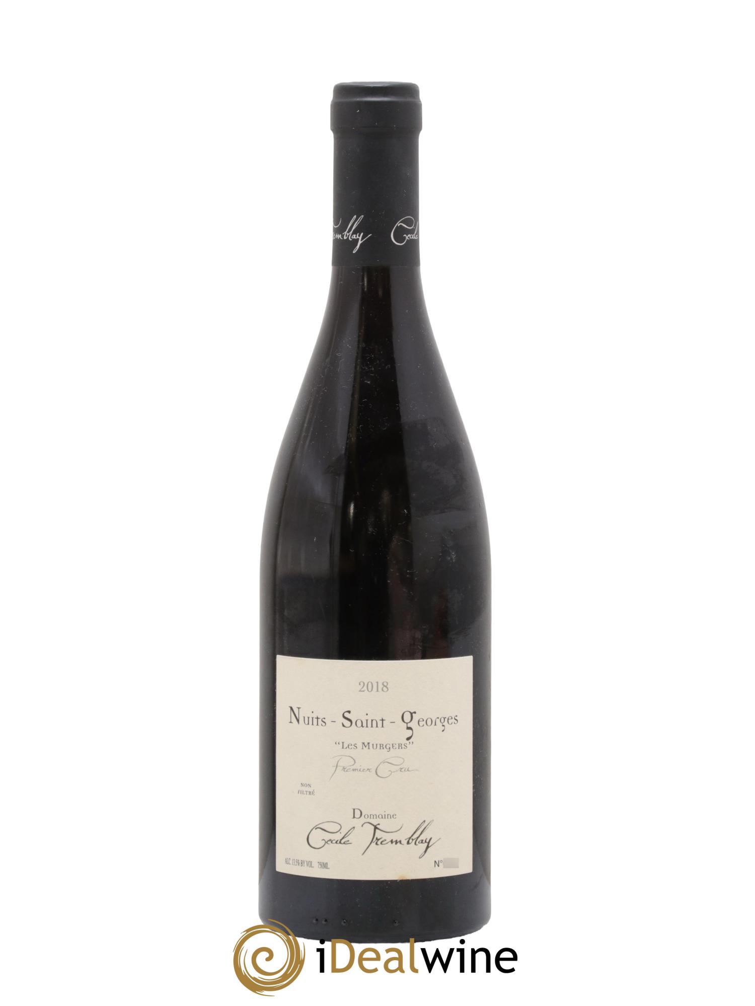 Nuits-Saint-Georges 1er Cru Les Murgers Cécile Tremblay 2018 - Lot de 1 bouteille - 0