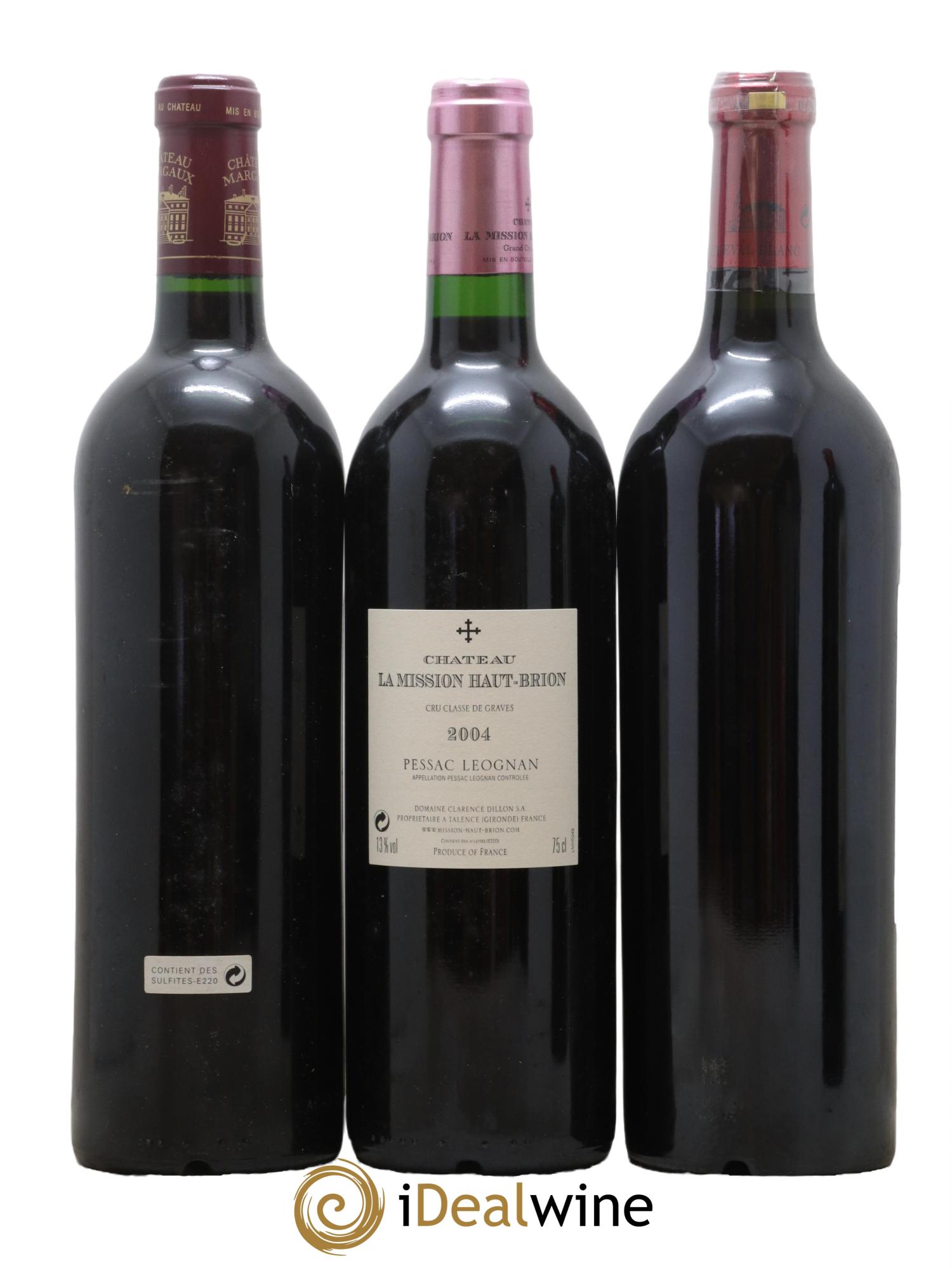 Caisse Collection Duclot 2004 Mouton Lafite Margaux Mission Haut Brion Petrus Cheval Blanc Haut Brion Yquem Latour 2004 - Lot de 9 bouteilles - 4