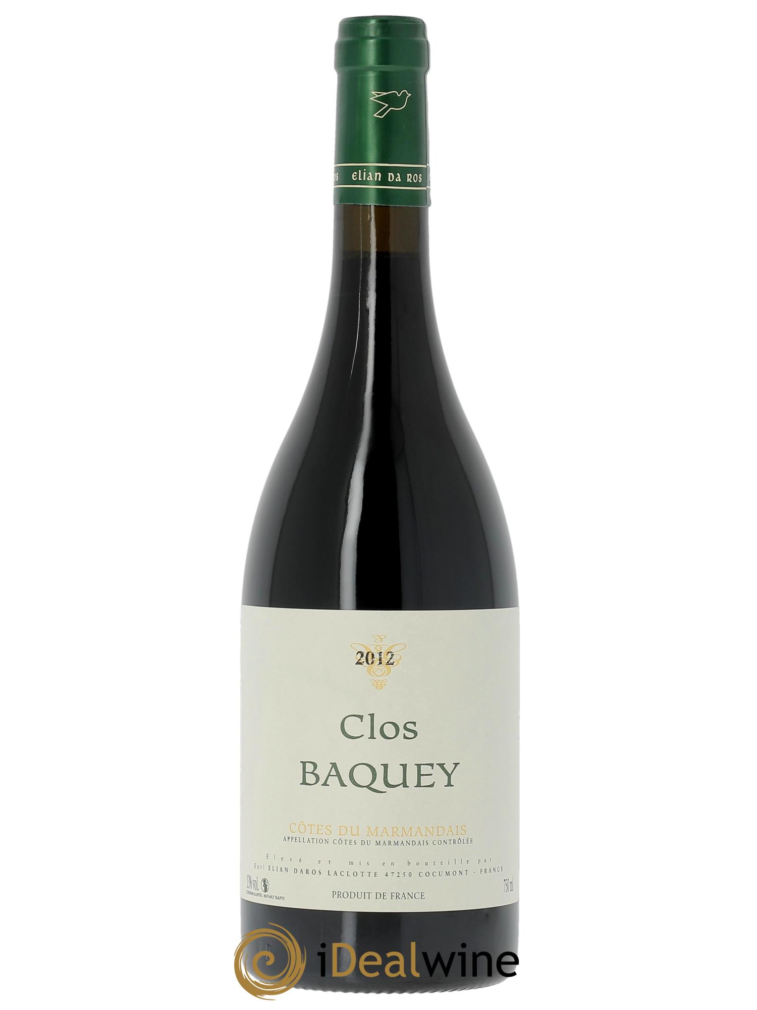 Côtes du Marmandais Clos Baquey Elian Da Ros (Domaine)  2012 - Lotto di 1 bottiglia - 0