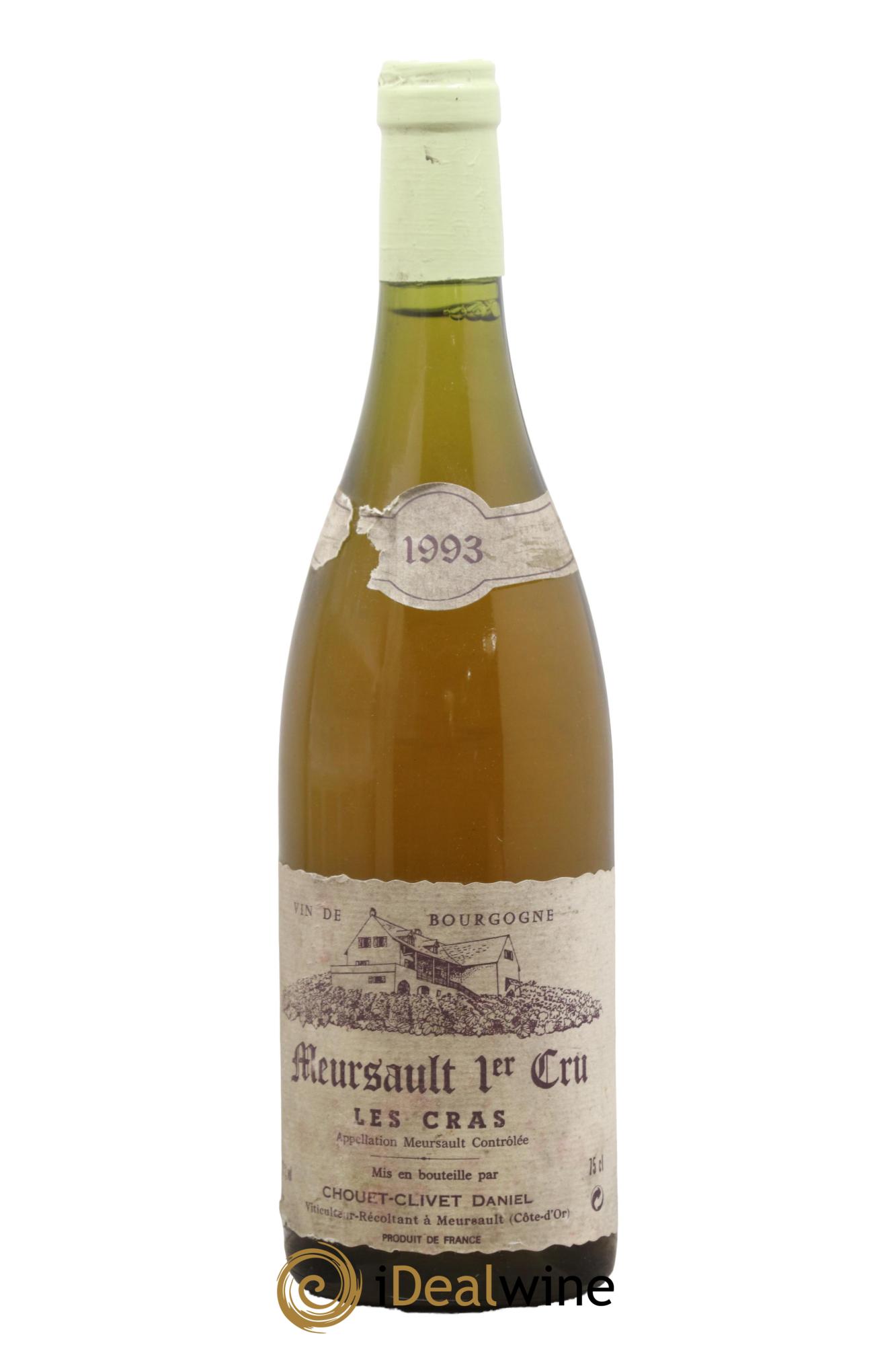 Meursault 1er Cru Les Cras - Chouet-Clivet Daniel 1993 - Lot de 1 bouteille - 0