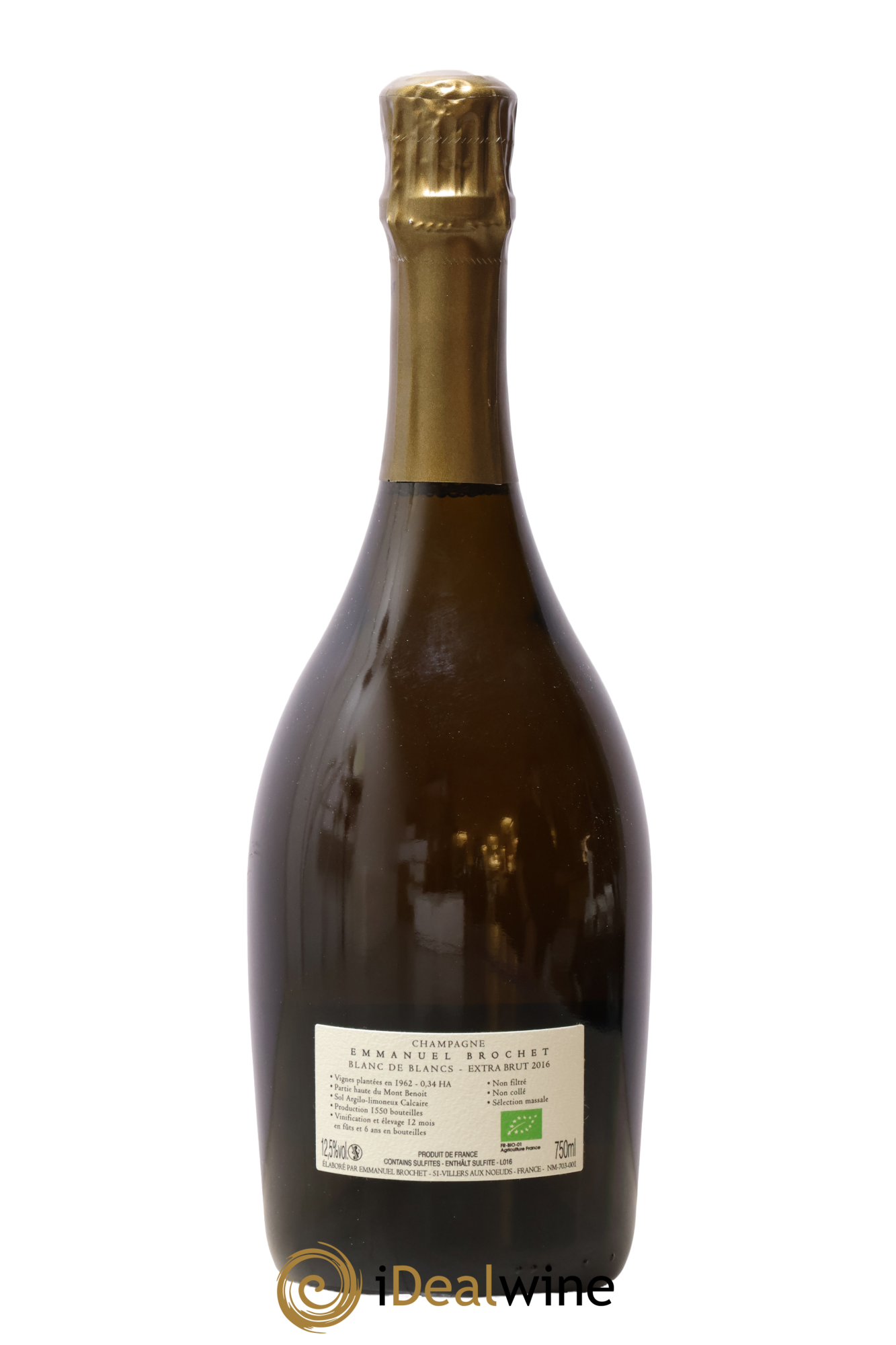 Blanc de Blancs Extra-Brut Les Hauts Chardonnays Emmanuel Brochet 2016 - Lot de 1 bouteille - 1