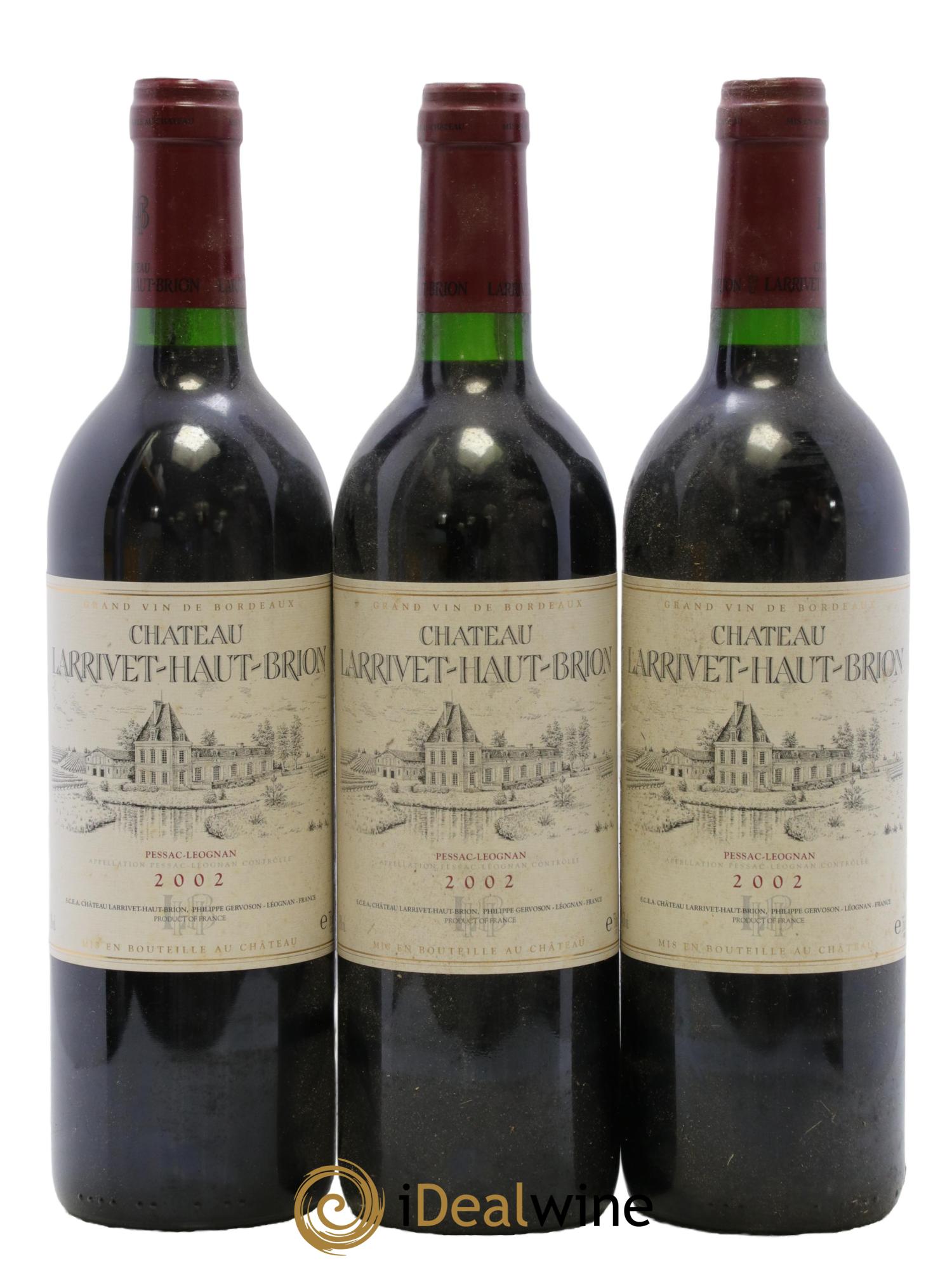 Château Larrivet Haut-Brion 2002 - Lot de 3 bouteilles - 0