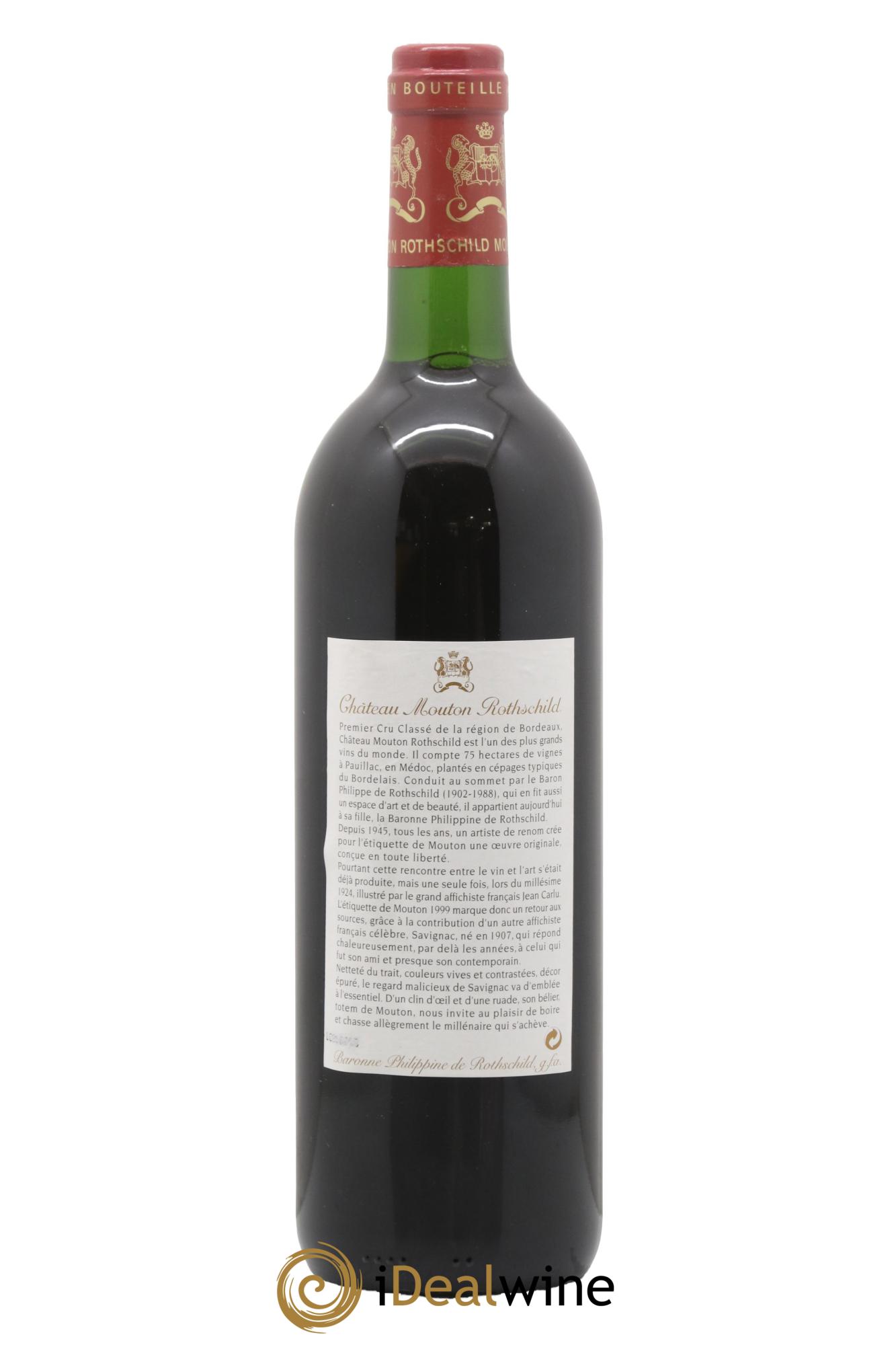 Château Mouton Rothschild 1er Grand Cru Classé 1999 - Lot of 1 bottle - 1