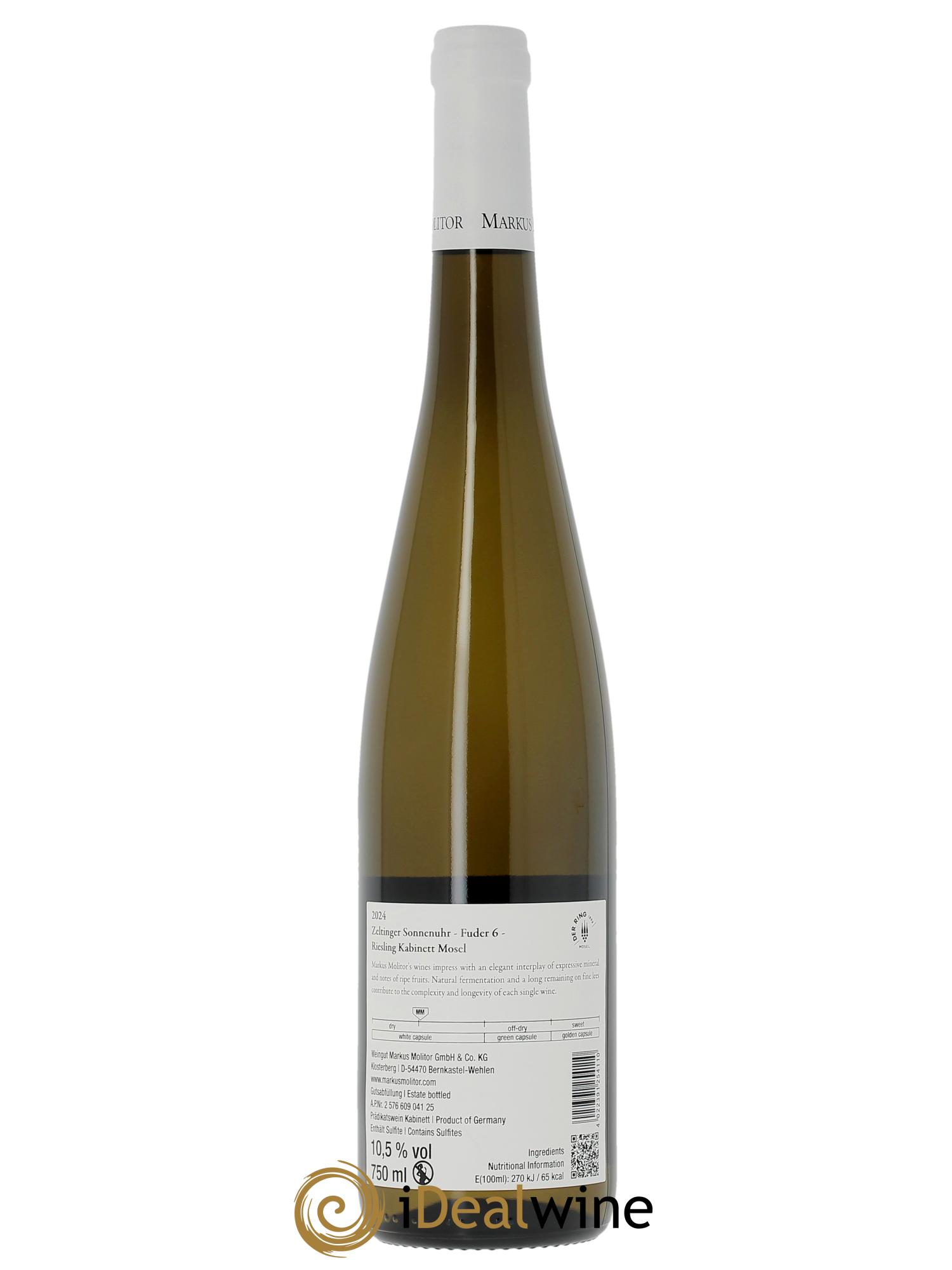 Riesling Markus Molitor Zeltinger Sonnenuhr-Fuder6- Kabinett White Capsule  2024 - Lotto di 1 bottiglia - 1
