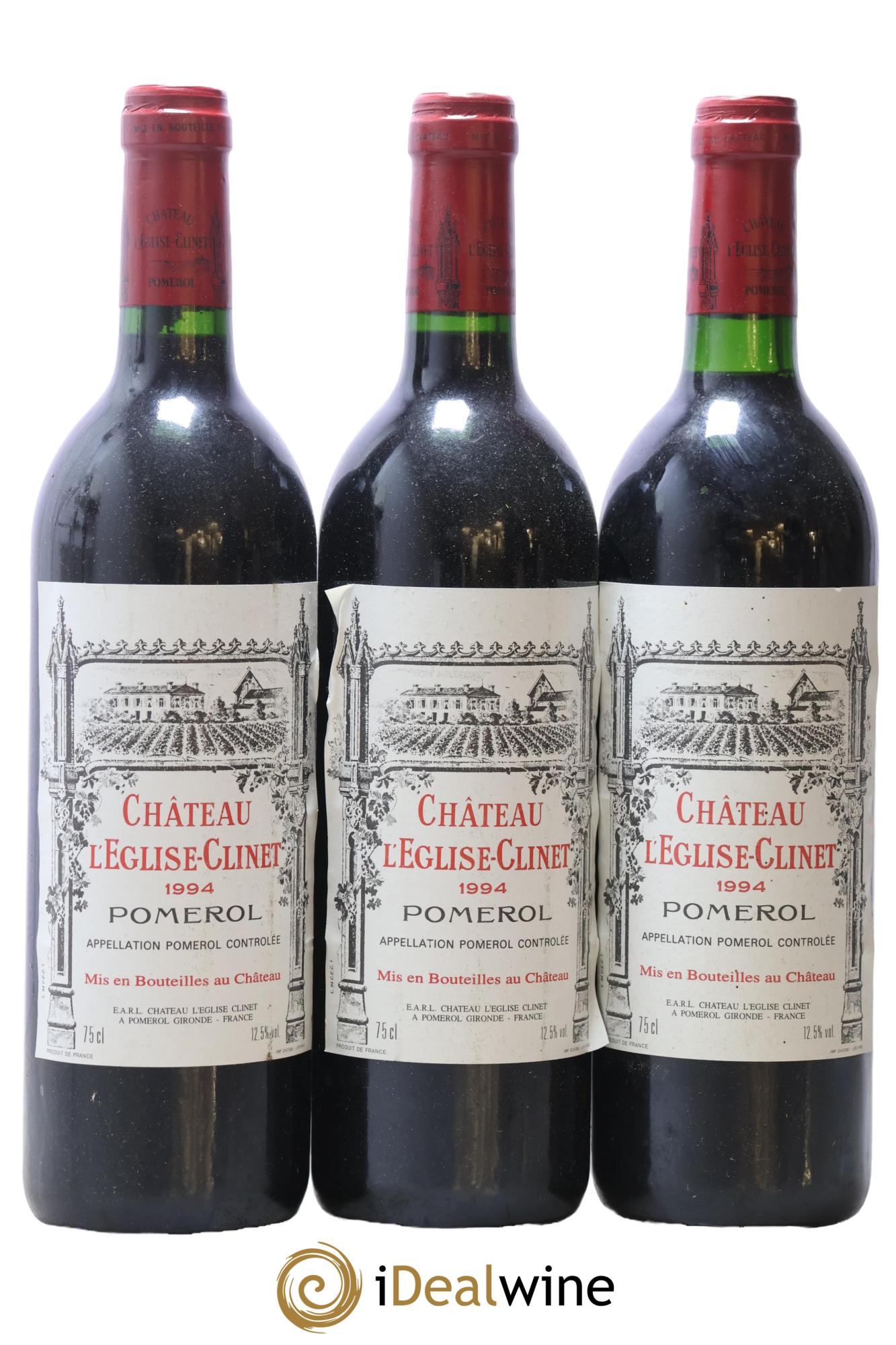 Château l' Église Clinet 1994 - Lot of 3 bottles - 0
