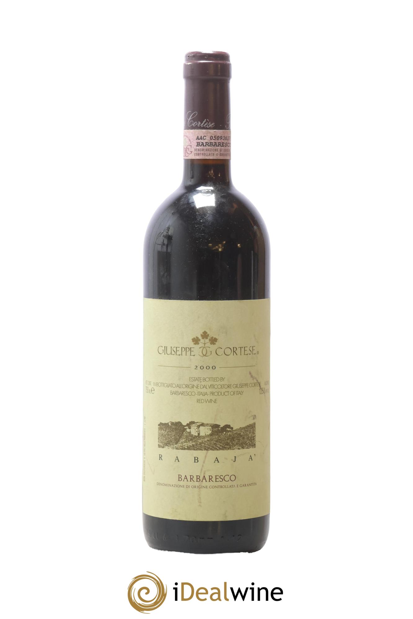 Barbaresco DOCG Rabajà Giuseppe Cortese 2000 - Posten von 1 Flasche - 0