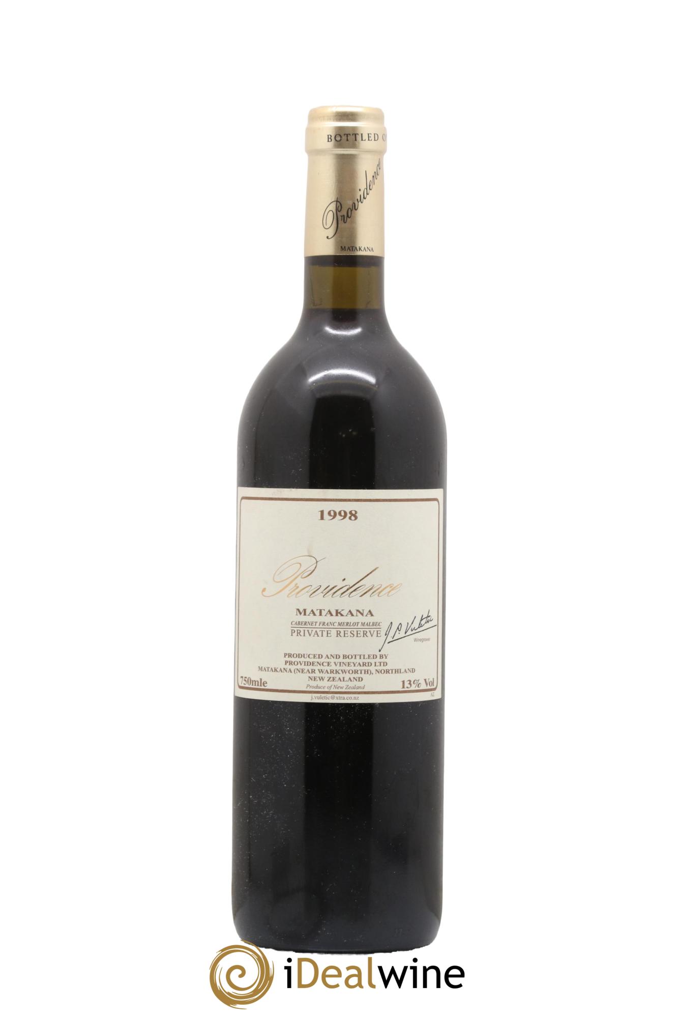 Nouvelle Zélande Providence Private Reserve Matakana 1998 - Lot de 1 bouteille - 0