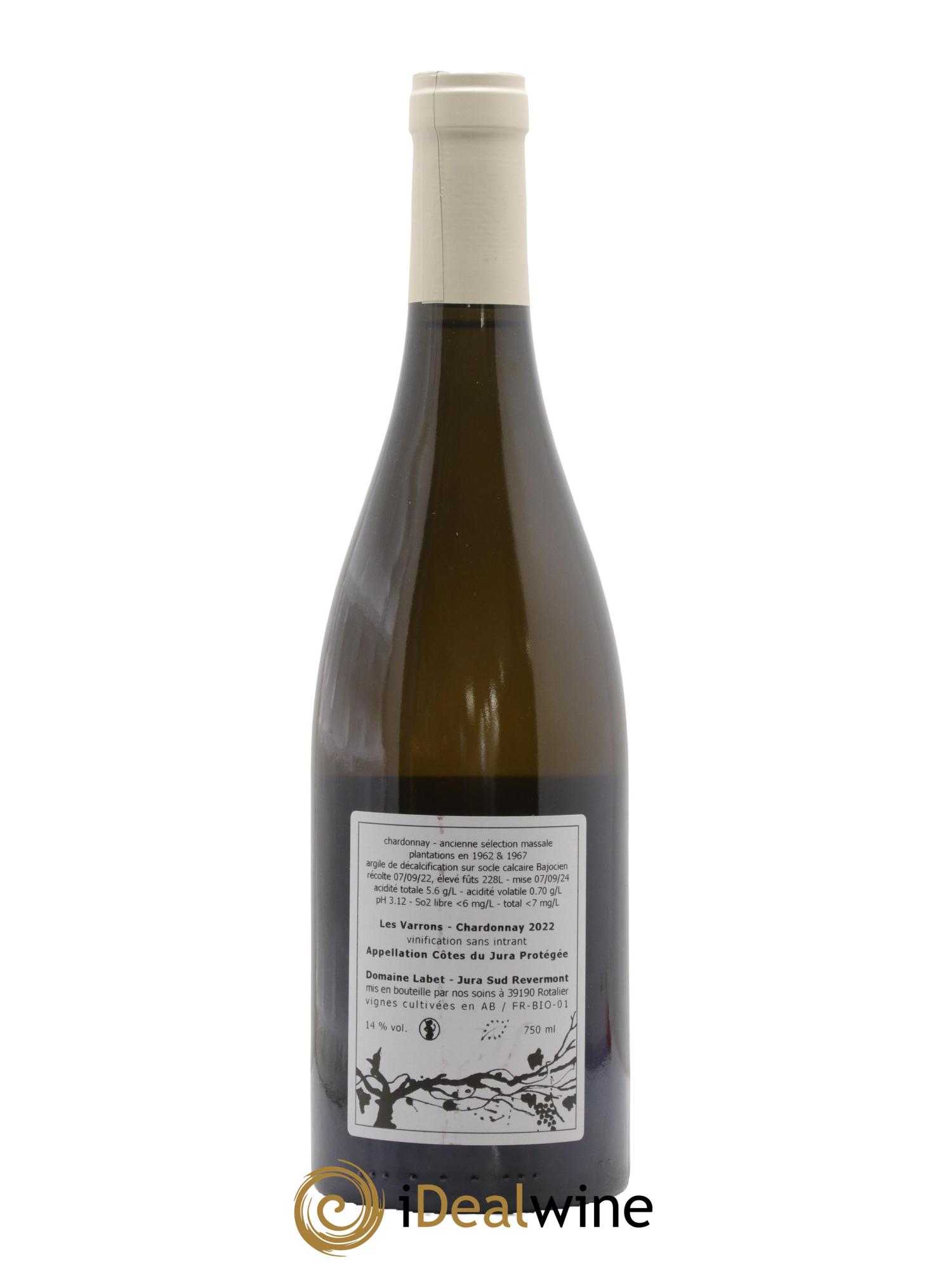 Côtes du Jura Chardonnay Les Varrons Romain - Julien  - Charline Labet  2022 - Lot of 1 bottle - 1