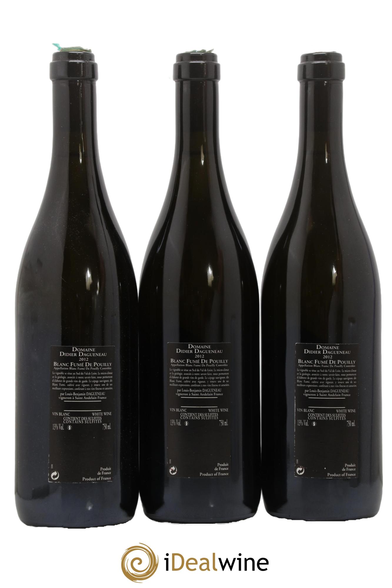 Vin de France (anciennement Pouilly-Fumé) Silex Dagueneau (Domaine Didier - Louis-Benjamin) 2012 - Lot de 3 bouteilles - 1