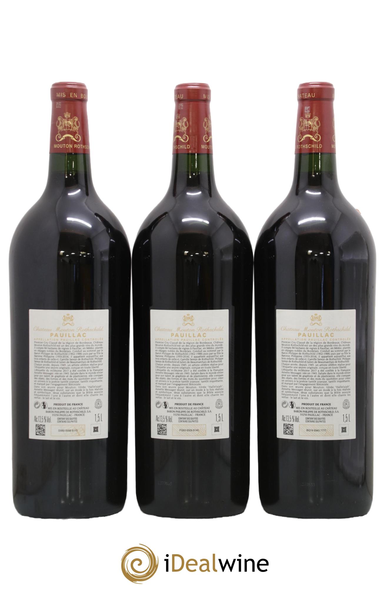 Château Mouton Rothschild 1er Grand Cru Classé 2017 - Lot of 3 magnums - 1