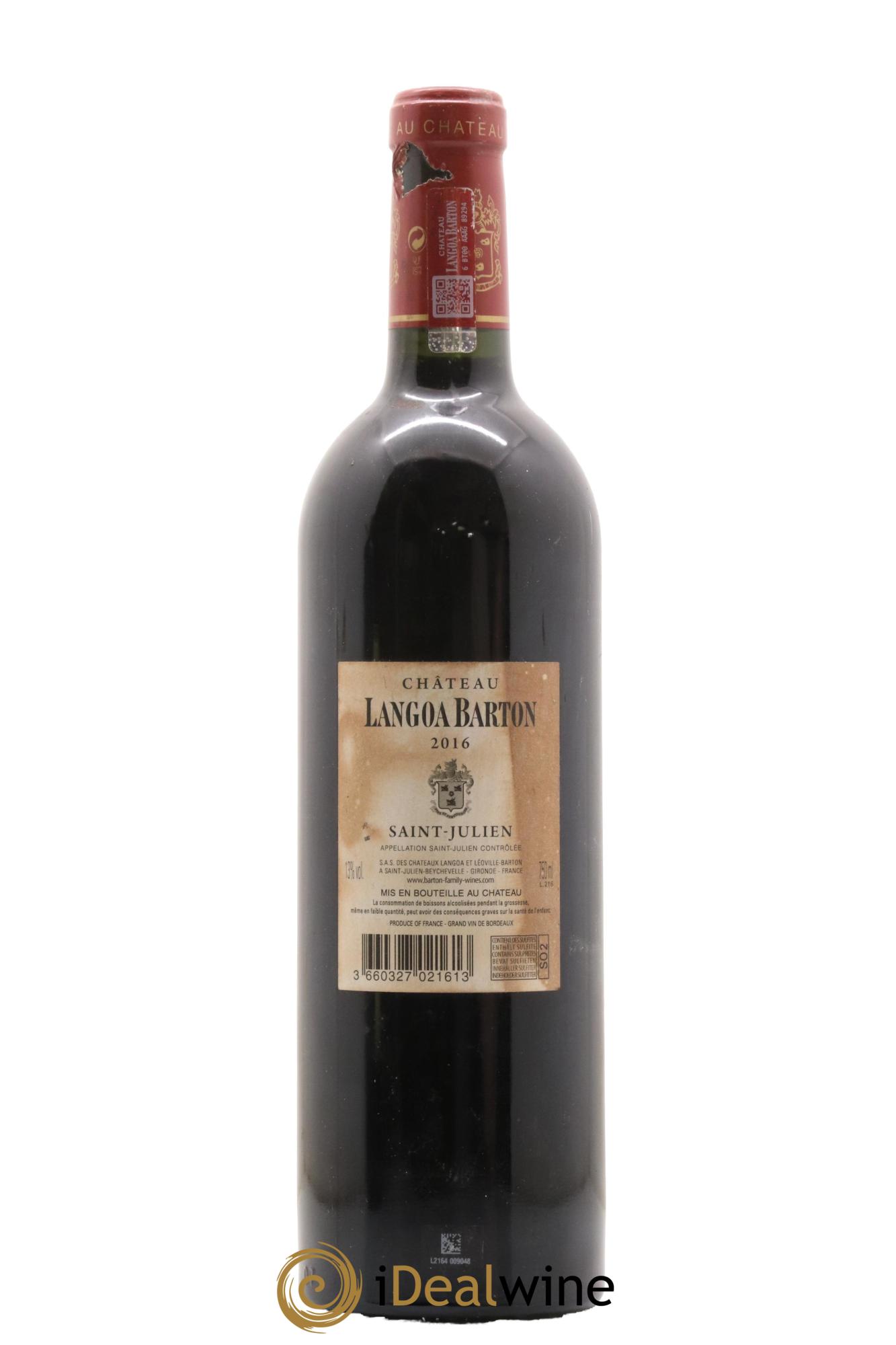 Château Langoa Barton 3ème Grand Cru Classé 2016 - Lot de 1 bouteille - 1
