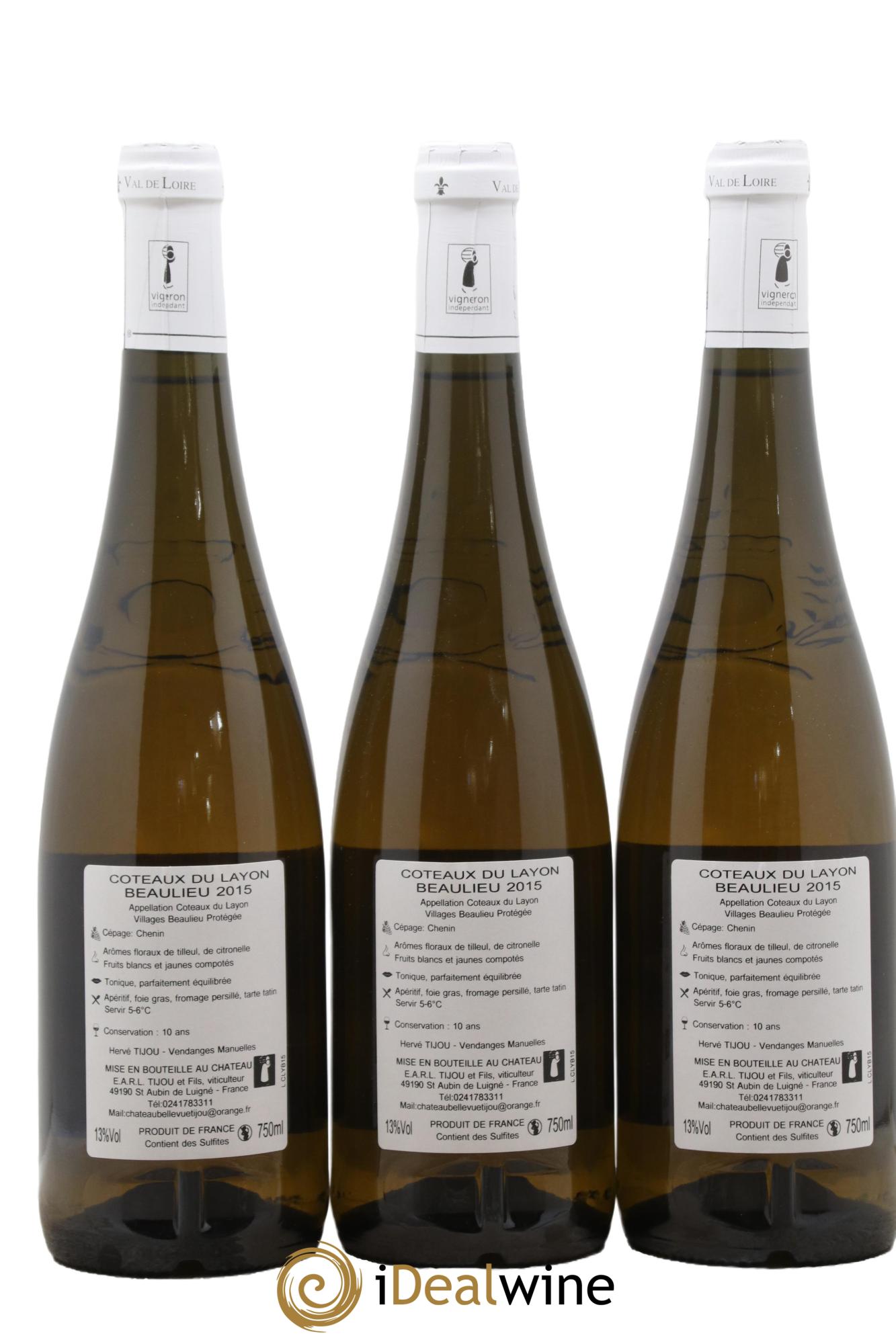 Coteaux du Layon Beaulieu Château Bellevue 2015 - Posten von 3 Flaschen - 1