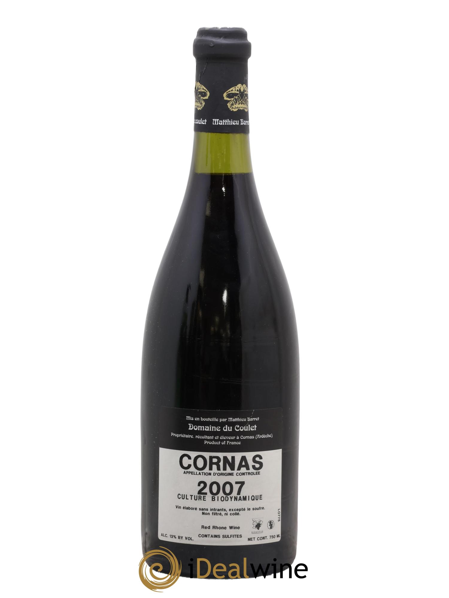 Cornas Billes Noires Coulet (Domaine du) - Matthieu Barret 2007 - Lot de 1 bouteille - 1