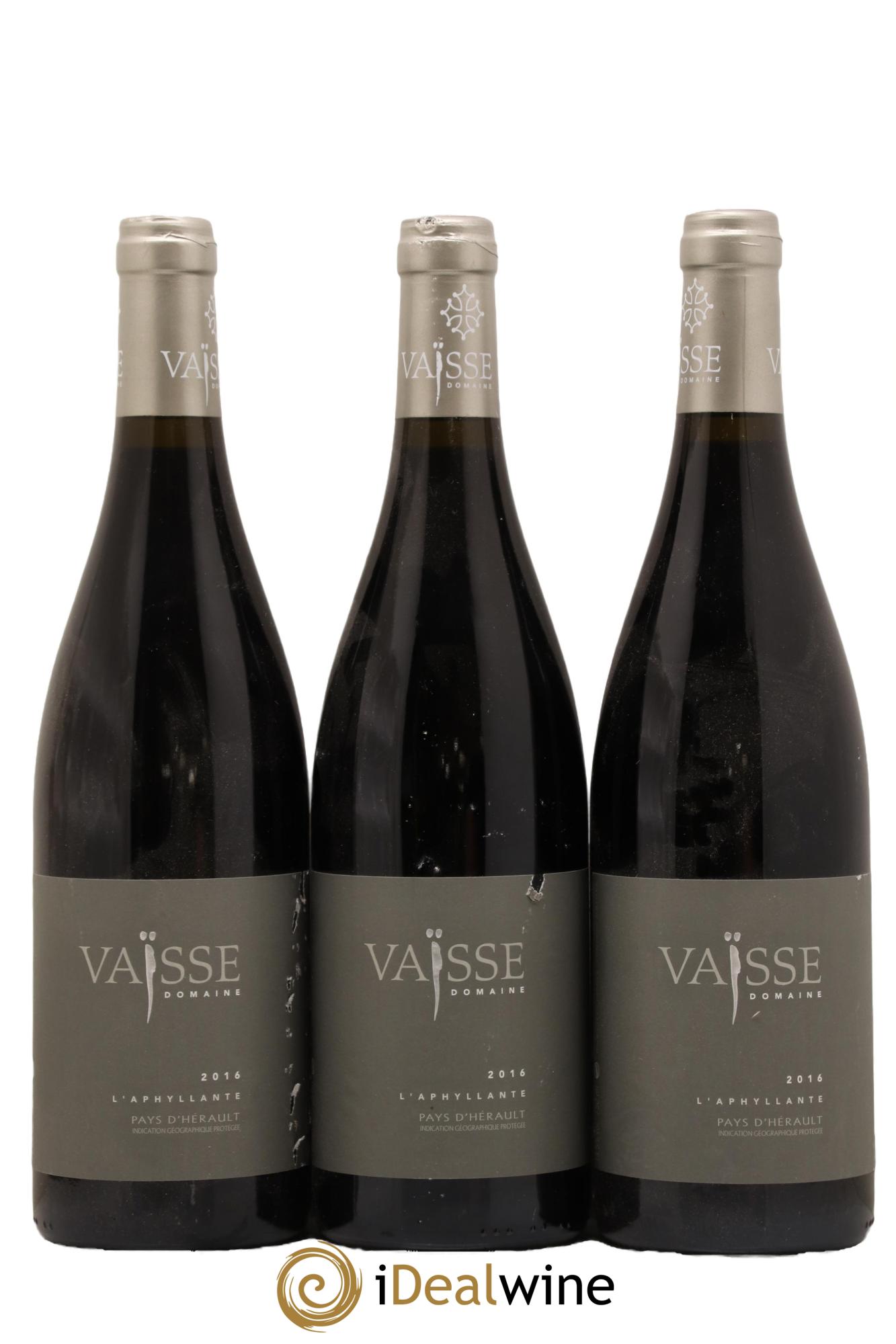 Pays d'Hérault L'Aphyllante Vaisse (Domaine) 2016 - Lot de 3 bouteilles - 0