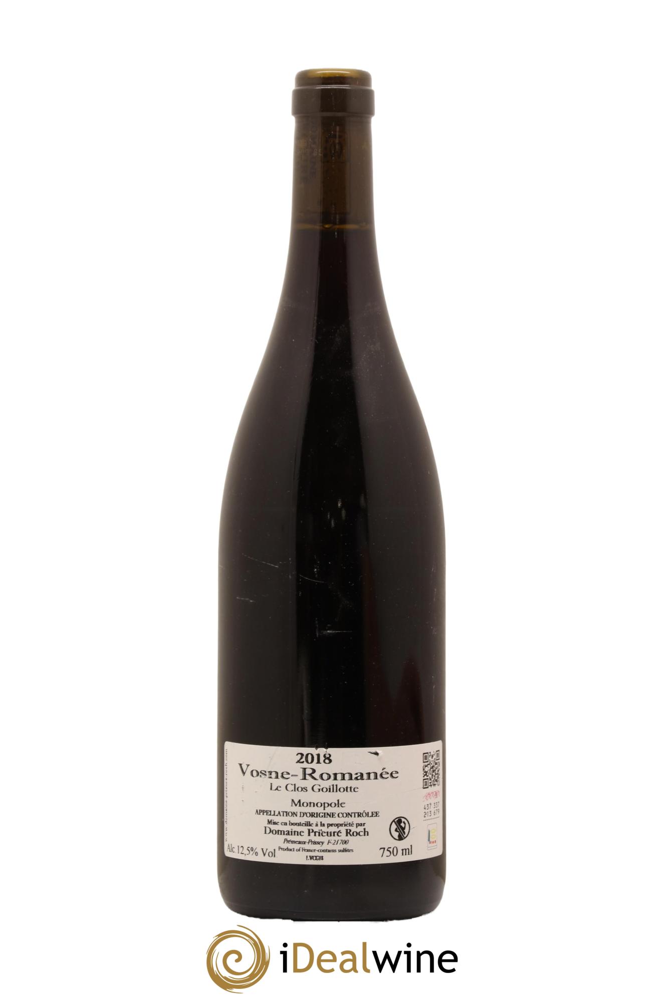 Vosne-Romanée Le Clos Goillotte Prieuré Roch 2018 - Lot de 1 bouteille - 1