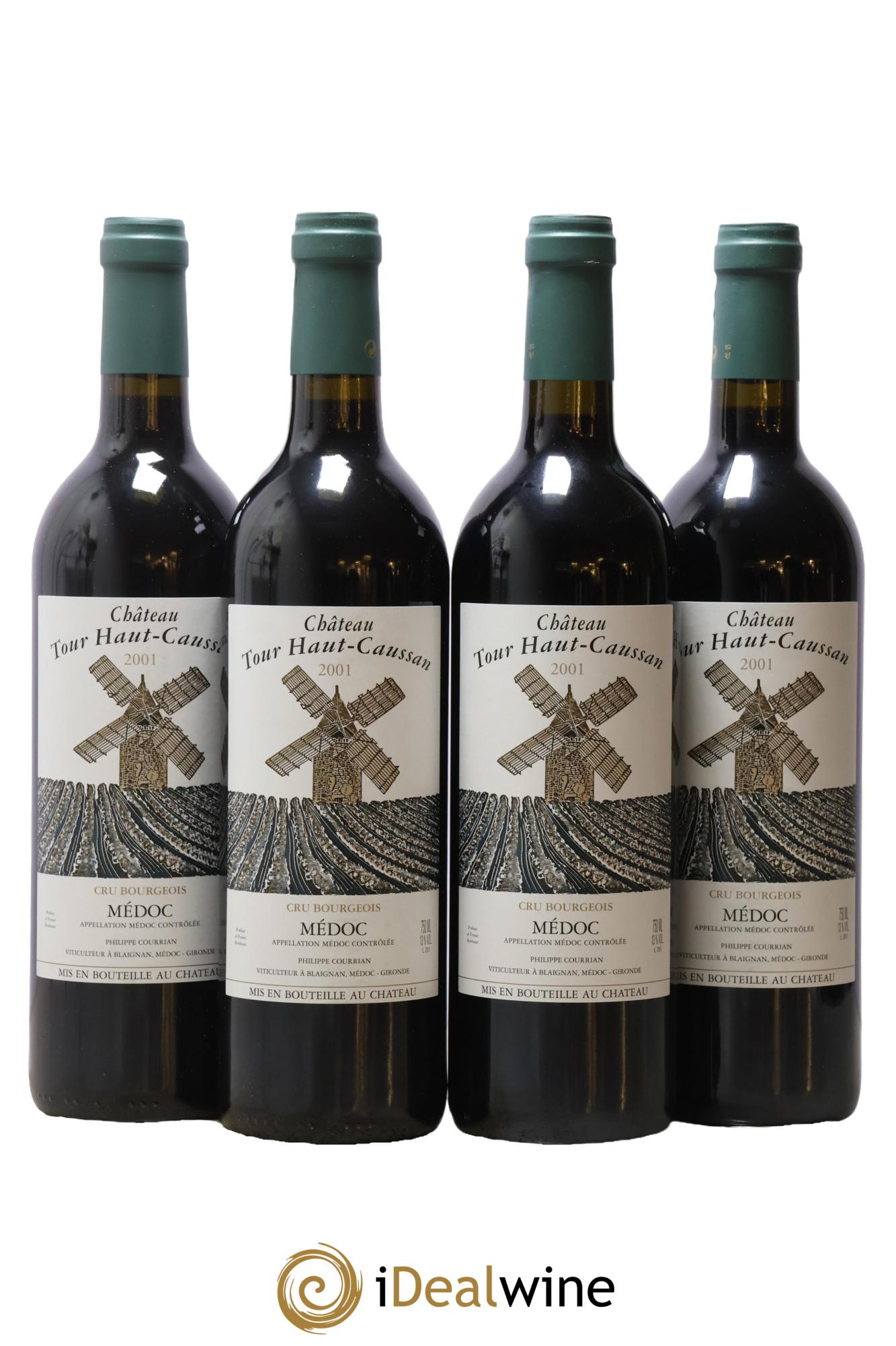 Château Tour Haut-Caussan Cru Bourgeois 2001 - Posten von 4 Flaschen - 0