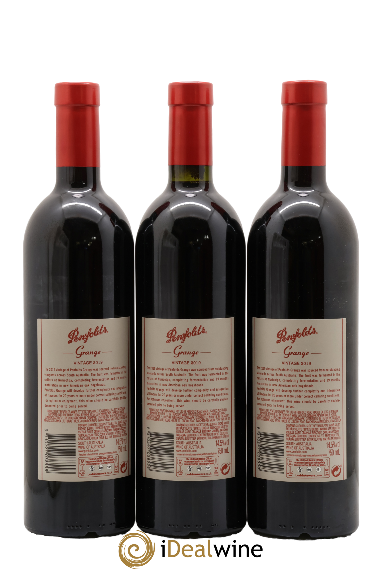 South Australia Penfolds Wines Grange 2019 - Lotto di 3 bottiglie - 1