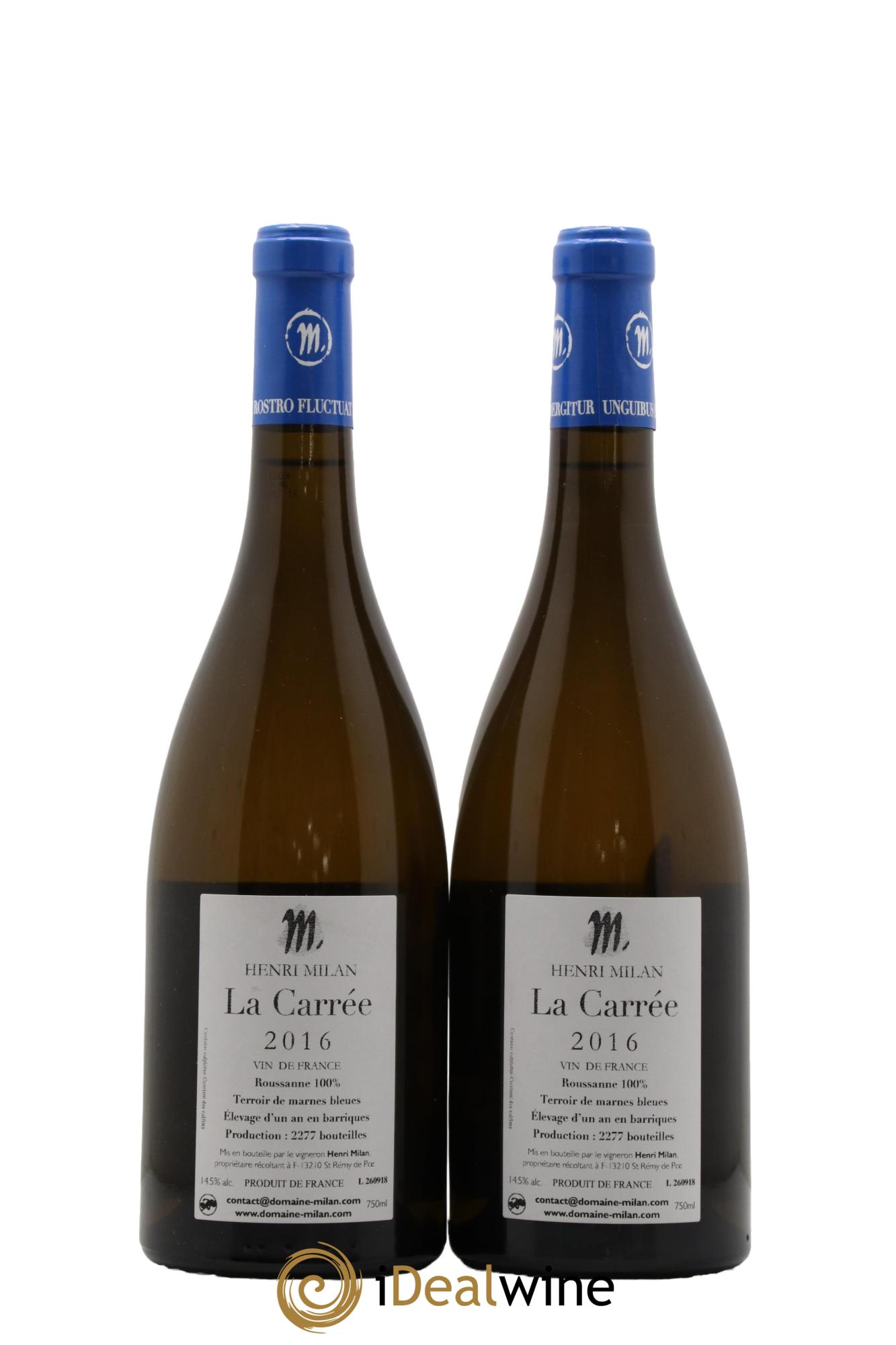 Vin de France La Carrée Henri Milan 2016 - Lot de 2 bouteilles - 1