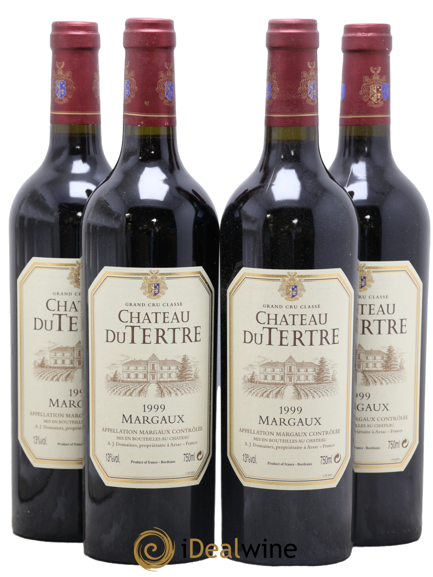 Château du Tertre 5ème Grand Cru Classé 1999 - Lot de 4 bouteilles - 0