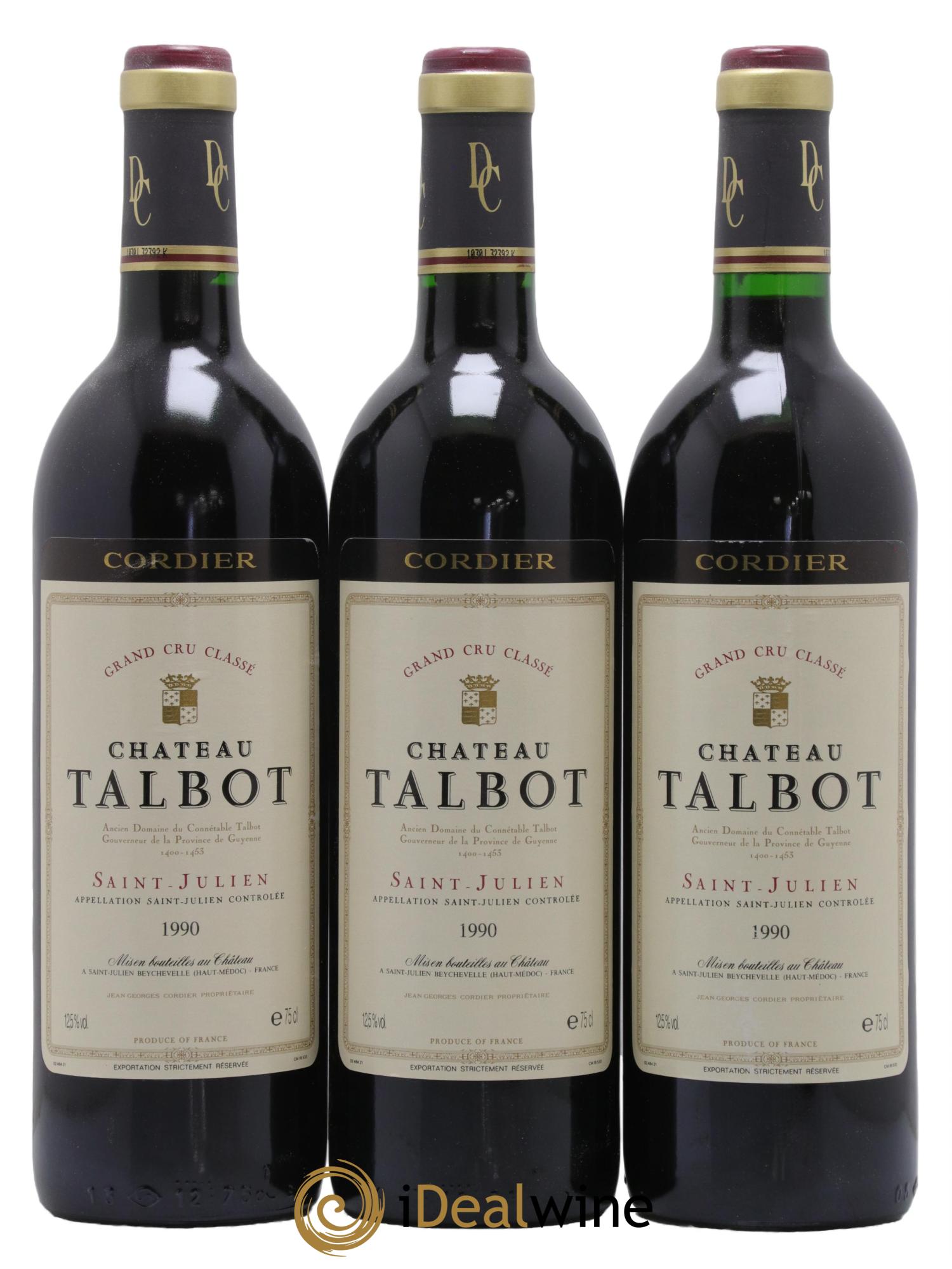 Château Talbot 4ème Grand Cru Classé 1990 - Lot de 12 bouteilles - 1