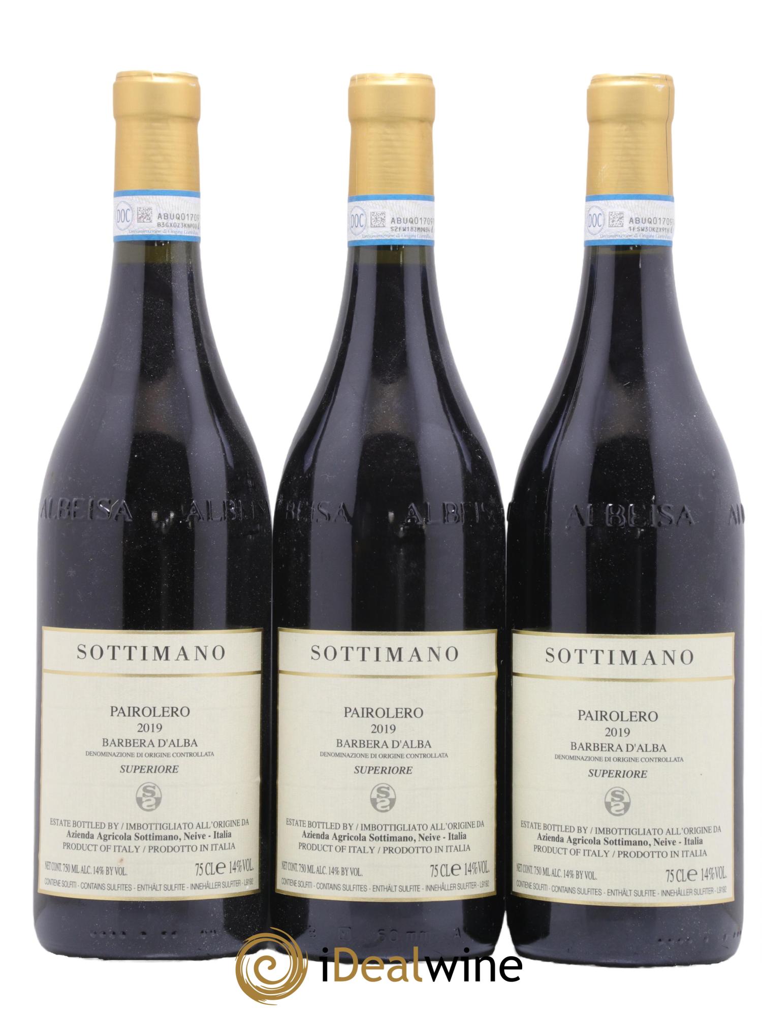 Barbera d'Alba Pairolero Sottimano 2019 - Lot de 6 bouteilles - 1