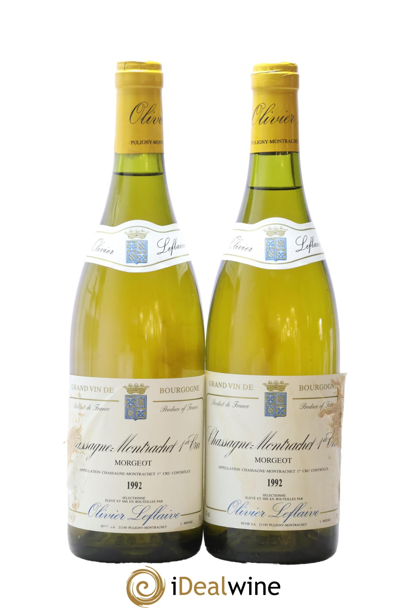 Chassagne-Montrachet 1er Cru Morgeot Olivier Leflaive 1992 - Posten von 2 Flaschen - 0