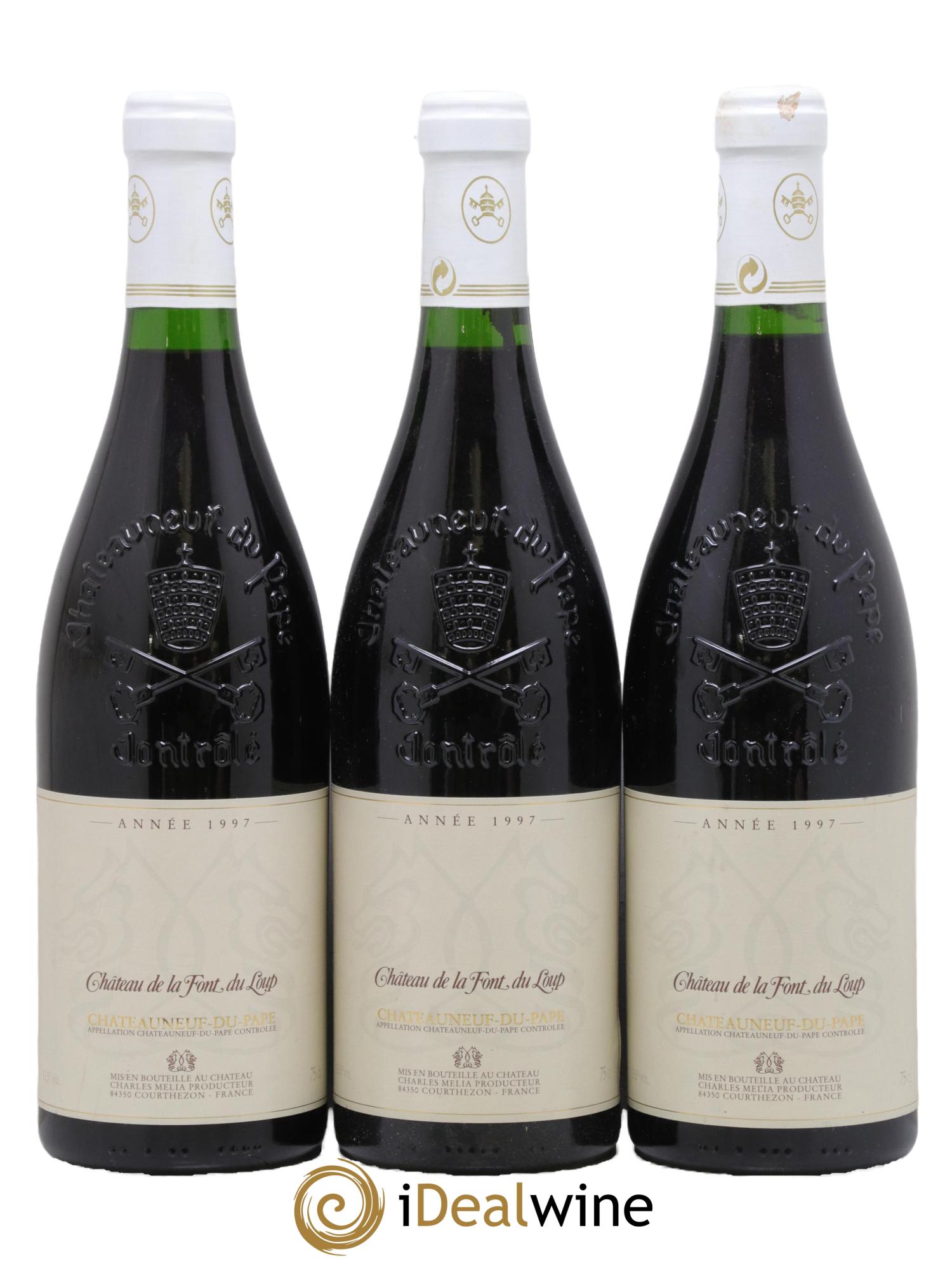Châteauneuf-du-Pape Château De La Font Loup 1997 - Lotto di 3 bottiglie - 0