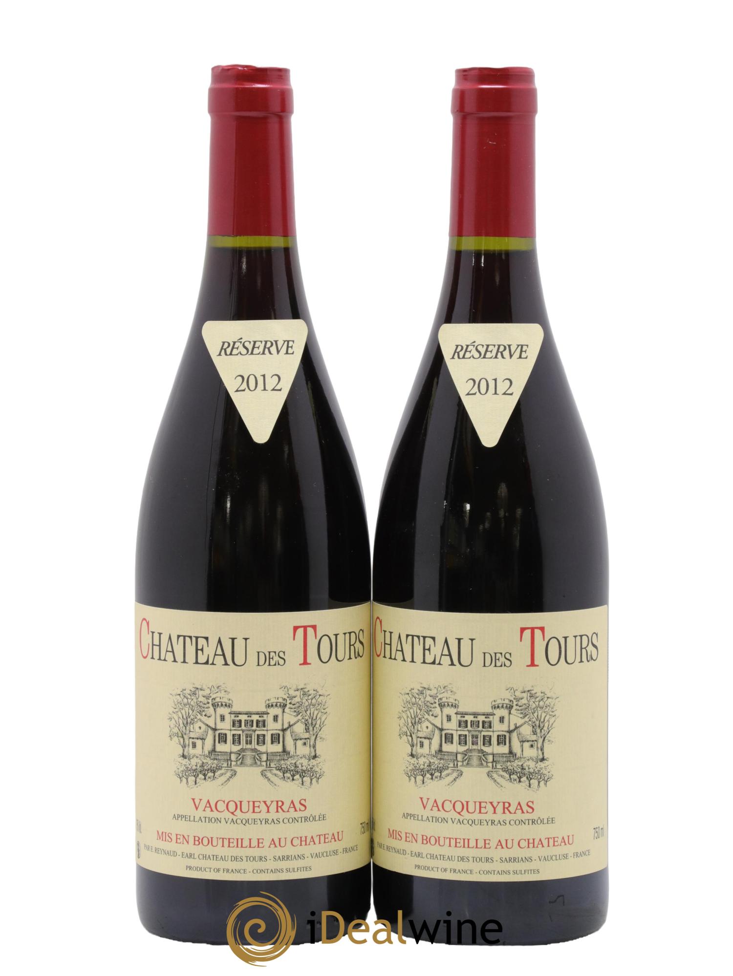 Vacqueyras Château des Tours Emmanuel Reynaud 2012 - Lot of 2 bottles - 0