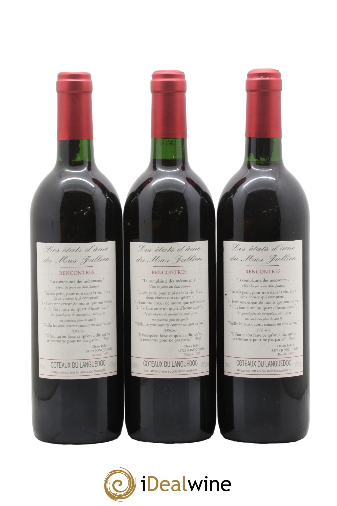 Coteaux du Languedoc - Terrasses du Larzac Mas Jullien Les Etats d'Ame du Mas Jullien Olivier Jullien 1997 - Lotto di 3 bottiglie - 0