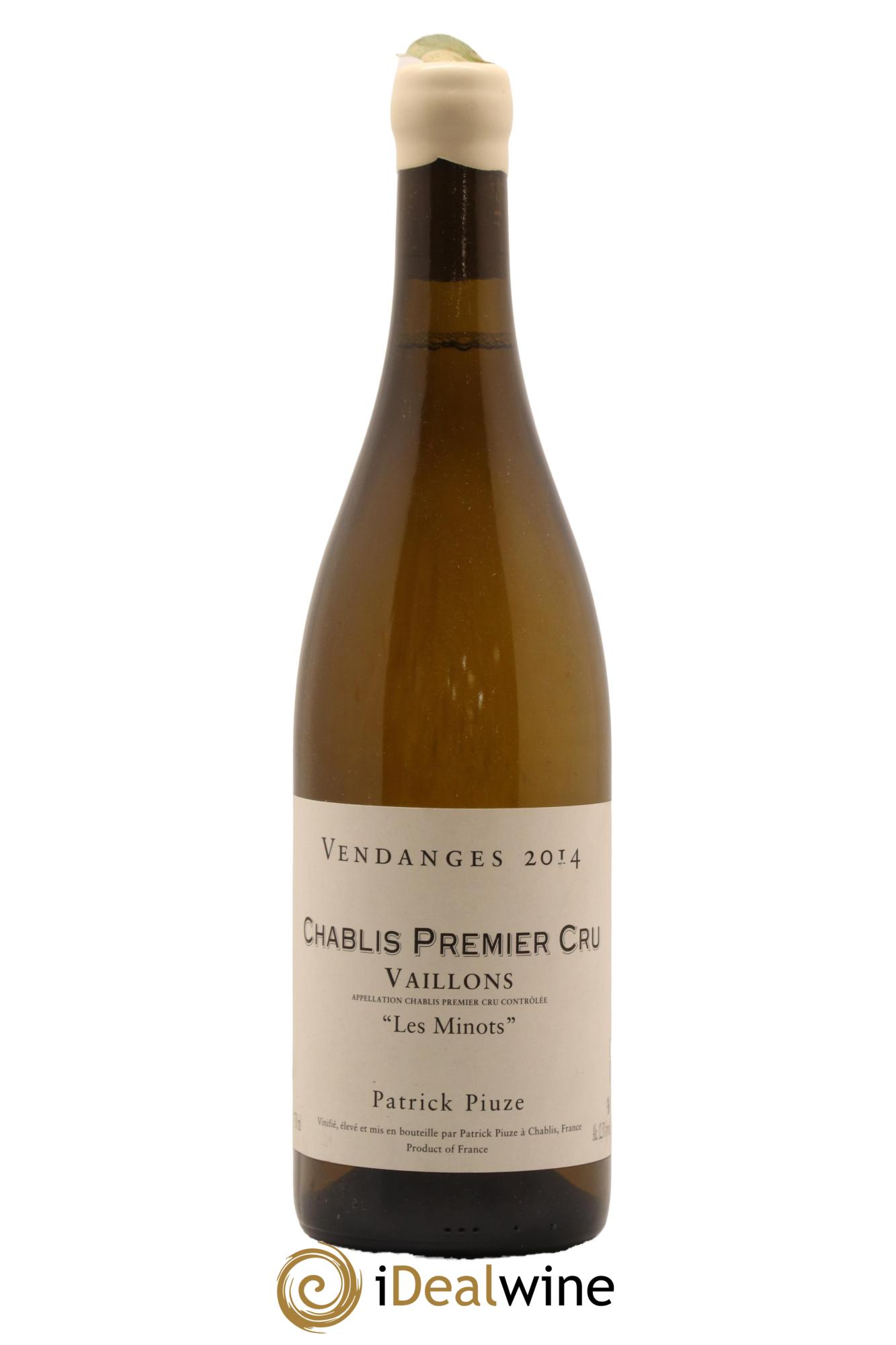 Chablis 1er Cru Les Vaillons Les Minots Patrick Piuze 2014 - Lot de 1 bouteille - 0