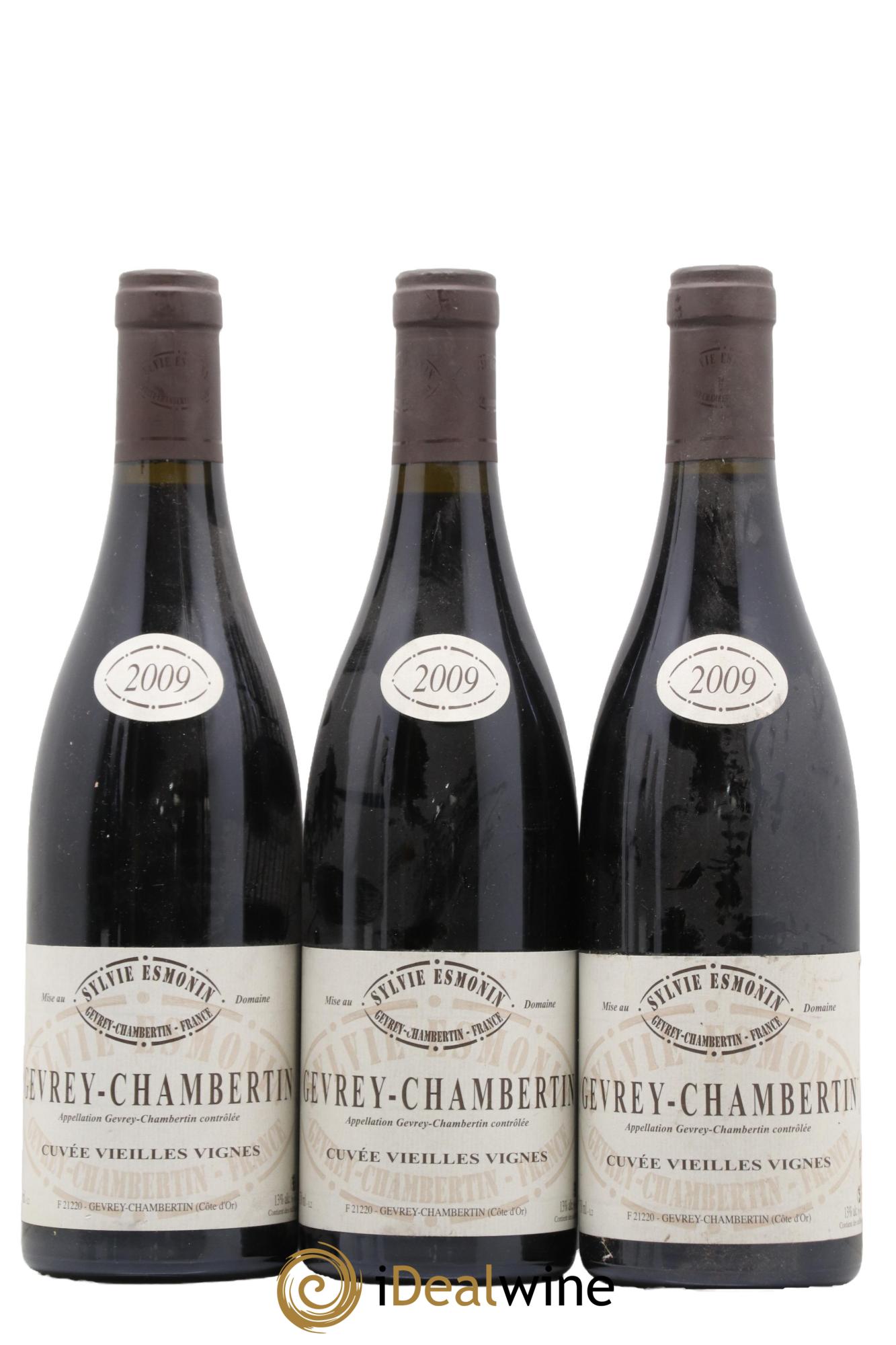 Gevrey-Chambertin Vieilles Vignes Sylvie Esmonin 2009 - Lot de 3 bouteilles - 0