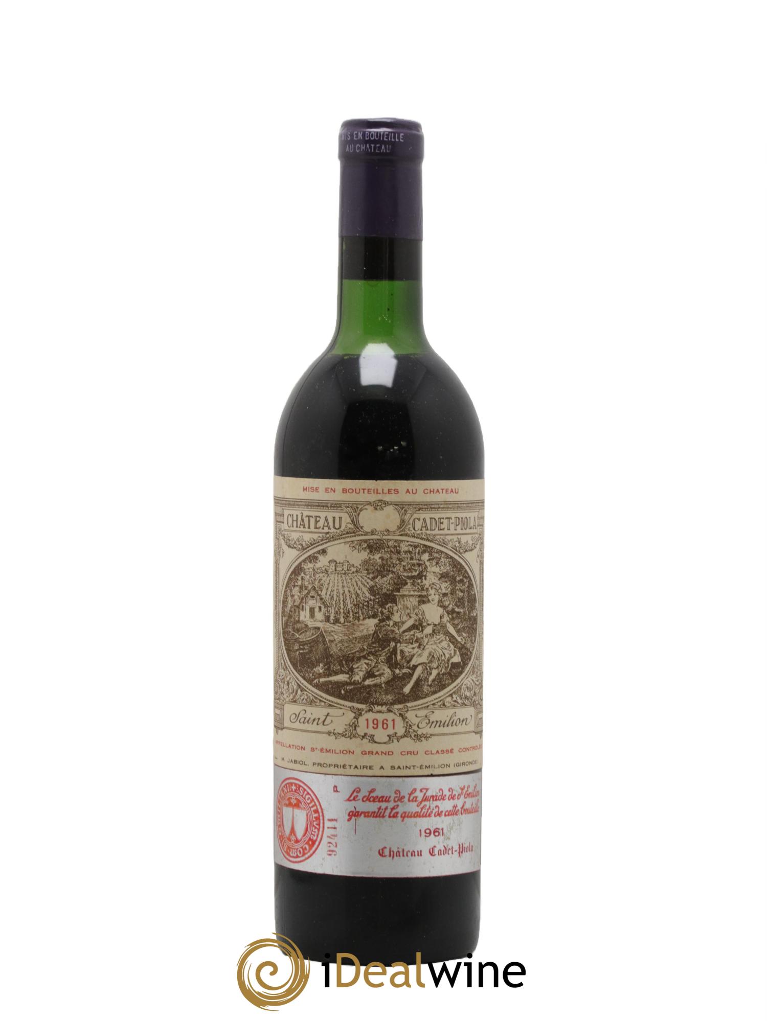 Château Cadet Piola Grand Cru Classé 1961 - Lot de 1 bouteille - 0